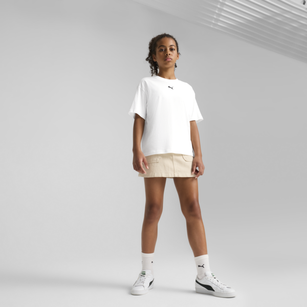 Essentials Boxy Tee Youth, PUMA White, large-MEX