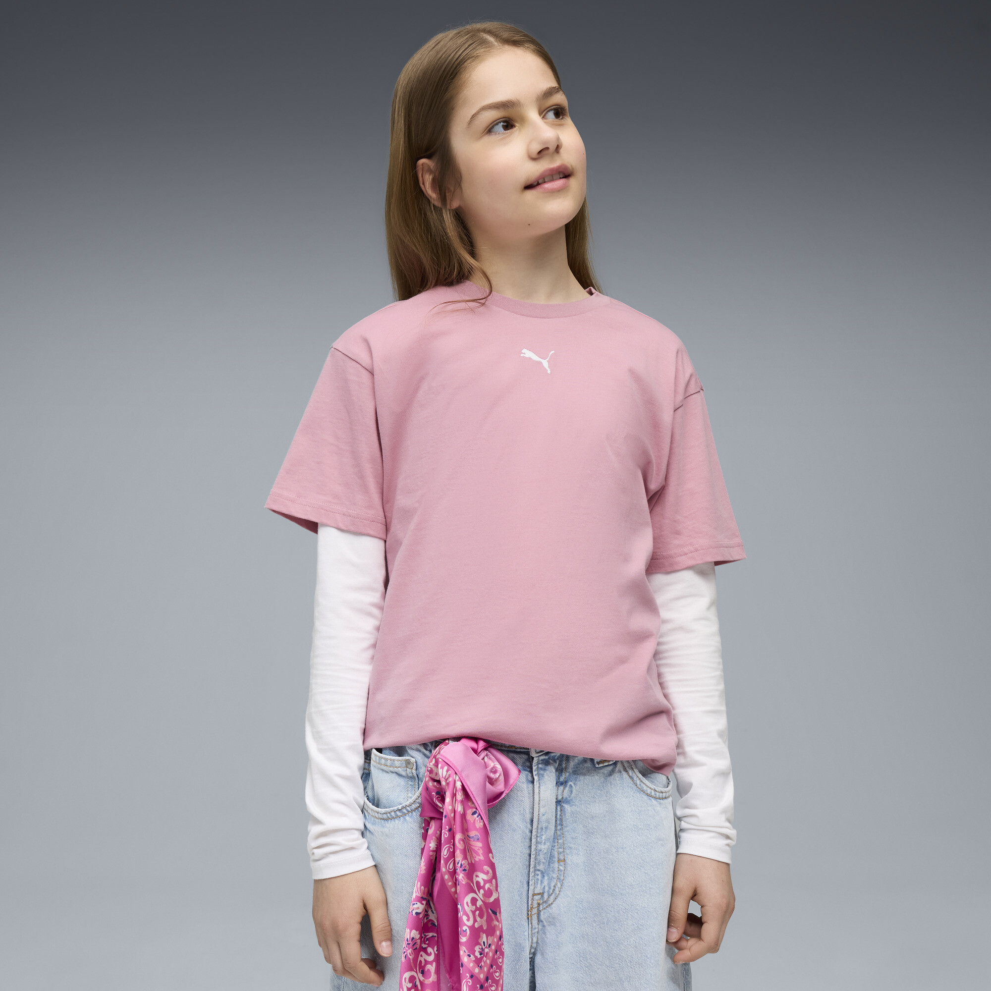 PUMA Essentials Boxy T-shirt voor Dames, Roze, Maat 7-8Y thumbnail 4