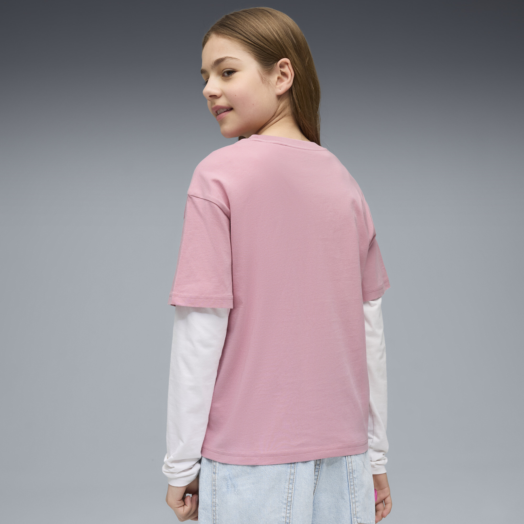 PUMA Essentials Boxy T-shirt voor Dames, Roze, Maat 7-8Y thumbnail 3