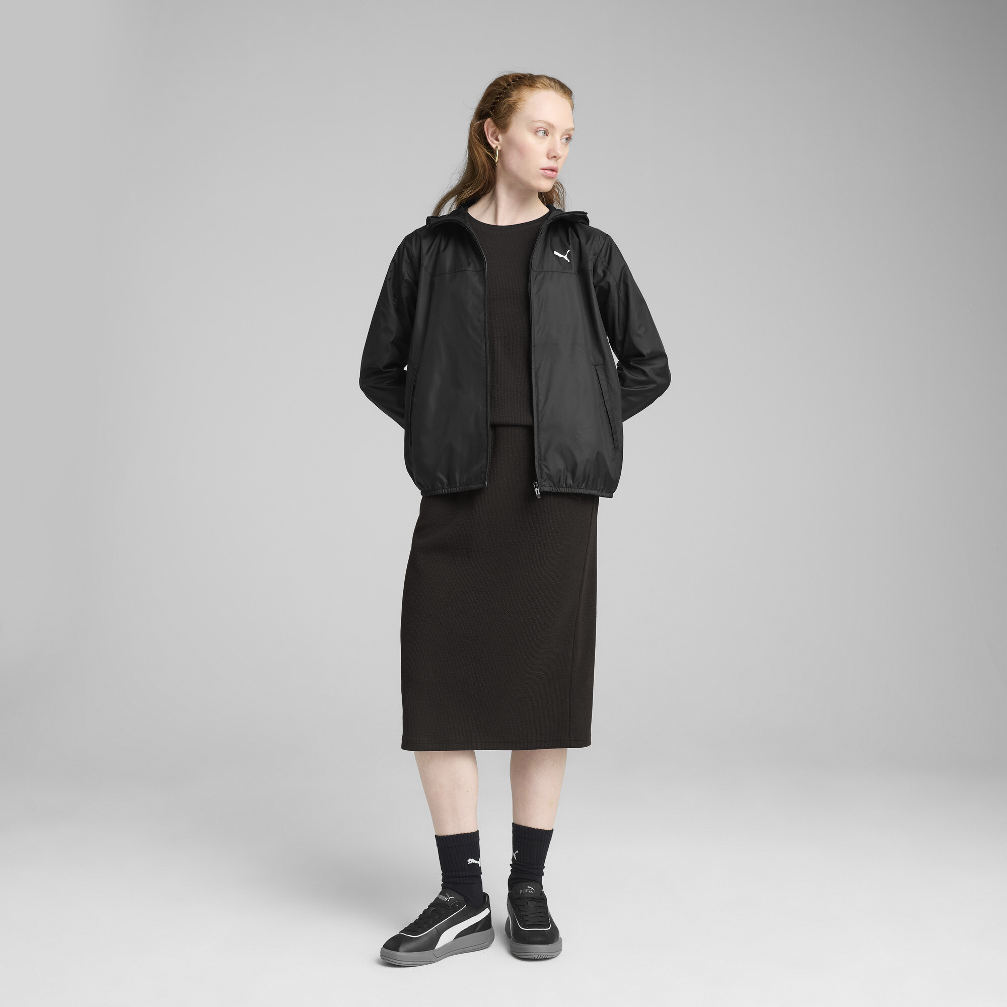 PUMA Essentials windjack met normale pasvoorm voor Dames, Zwart, Maat L thumbnail 6