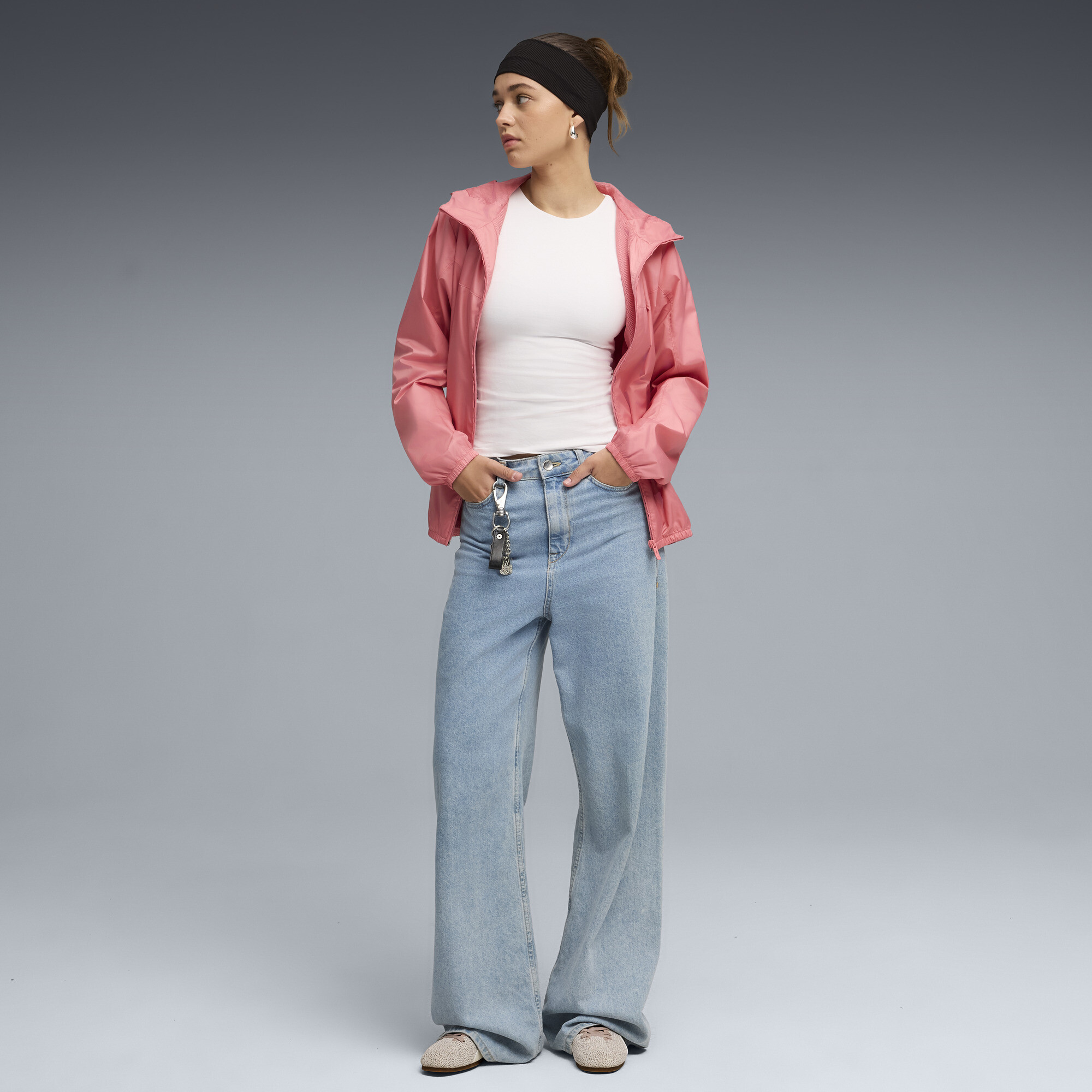 PUMA Essentials windjack met normale pasvoorm voor Dames, Roze, Maat S thumbnail 4