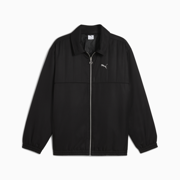 WARDROBE Essentials Relaxed Retro Football Jacket Unisex, PUMA Black, large-ZAF