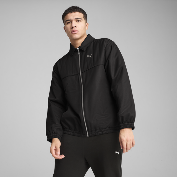 WARDROBE Essentials Relaxed Retro Football Jacket Unisex, PUMA Black, large-ZAF