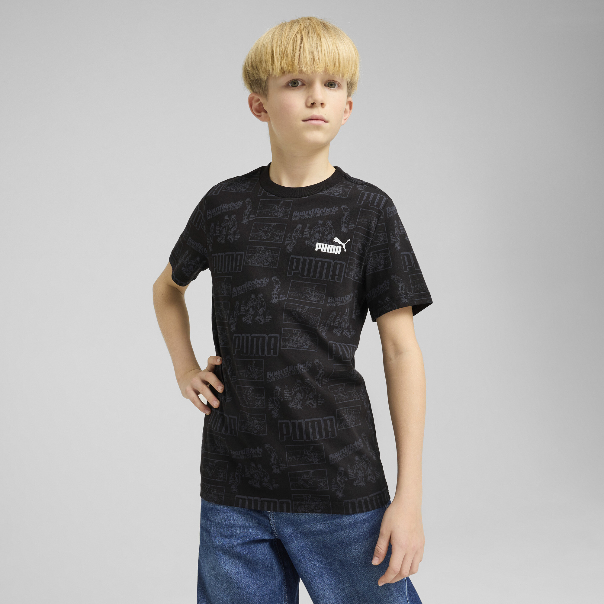 Puma Mid 90s T-Shirt Teenager Für Herren Für Damen Für Kinder | Mit Print | Black | Größe: 7-8Y