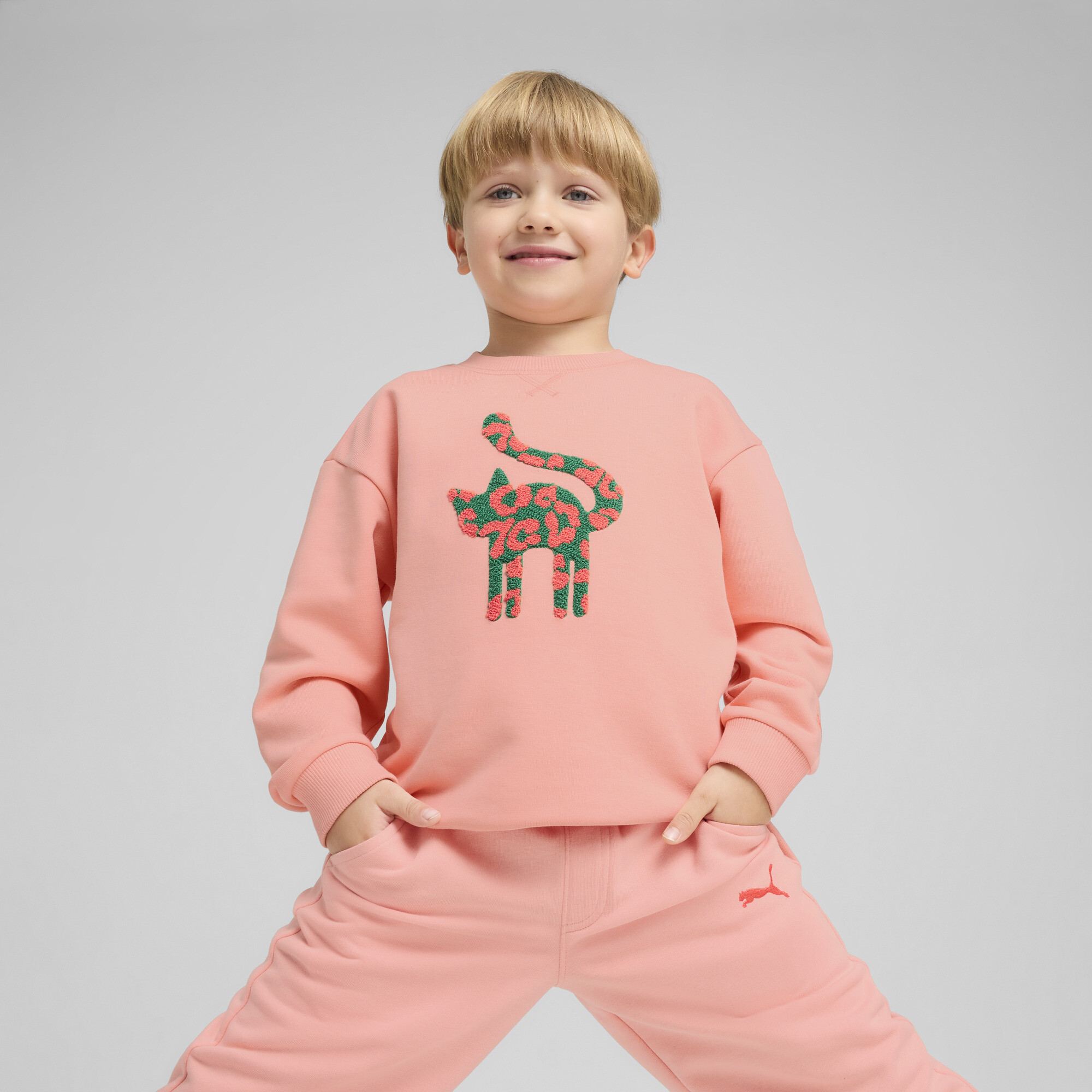 Puma Cats Club Crewneck Kinder | Mit Print | Pink Fruit | Größe: 3-4Y