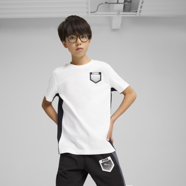 Active Sports Graphic Tee Youth, PUMA White, large-ZAF