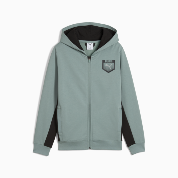 Active Sports Graphic Full-Zip Hoodie Youth, Green Moon, large-ZAF