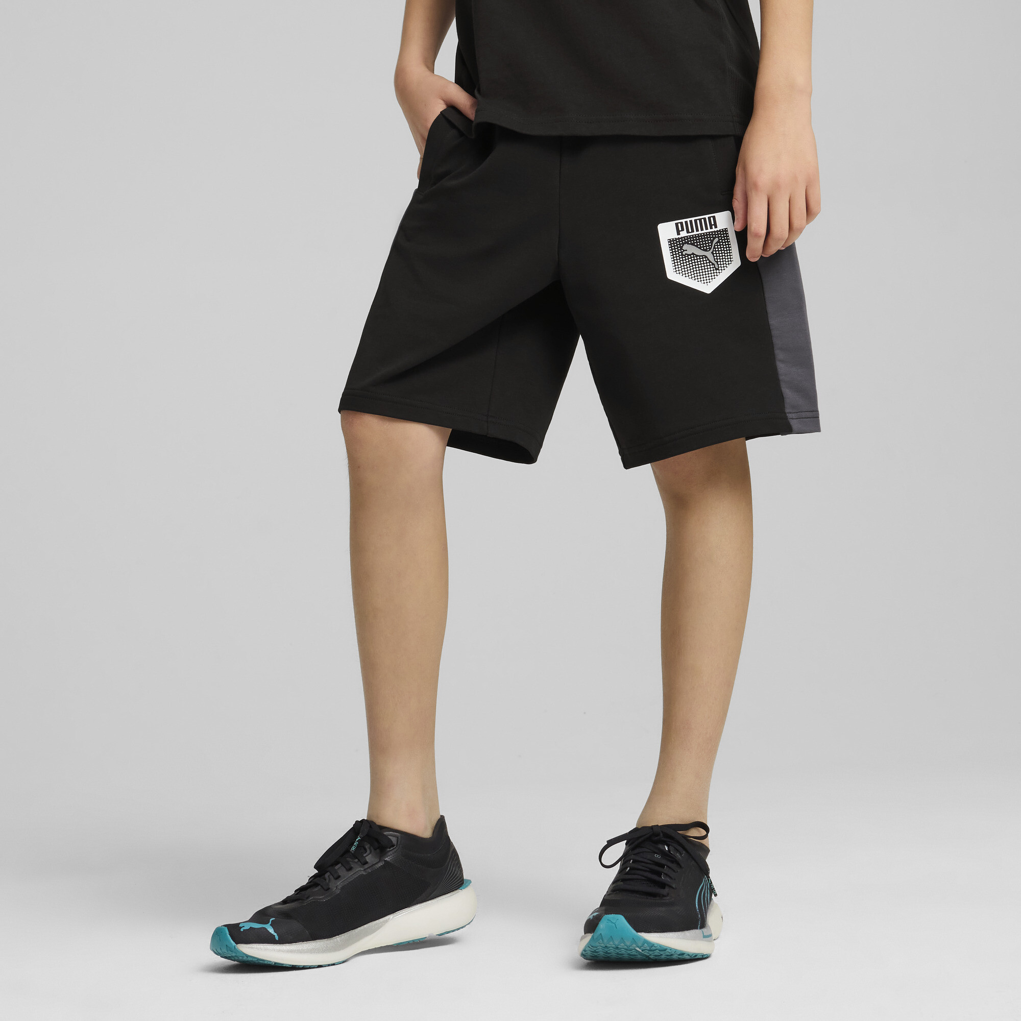 Puma Active Sports Graphic Sweat-Shorts Teenager Für Herren Für Damen Für Kinder | Mit Plain | Black | Größe: 15-16Y