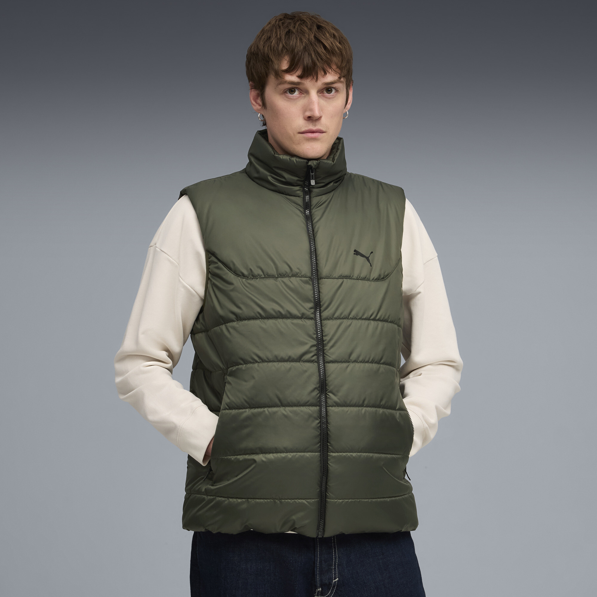 Жилет Essentials Padded Vest Men | Цвет: Зеленый | Dark Olive