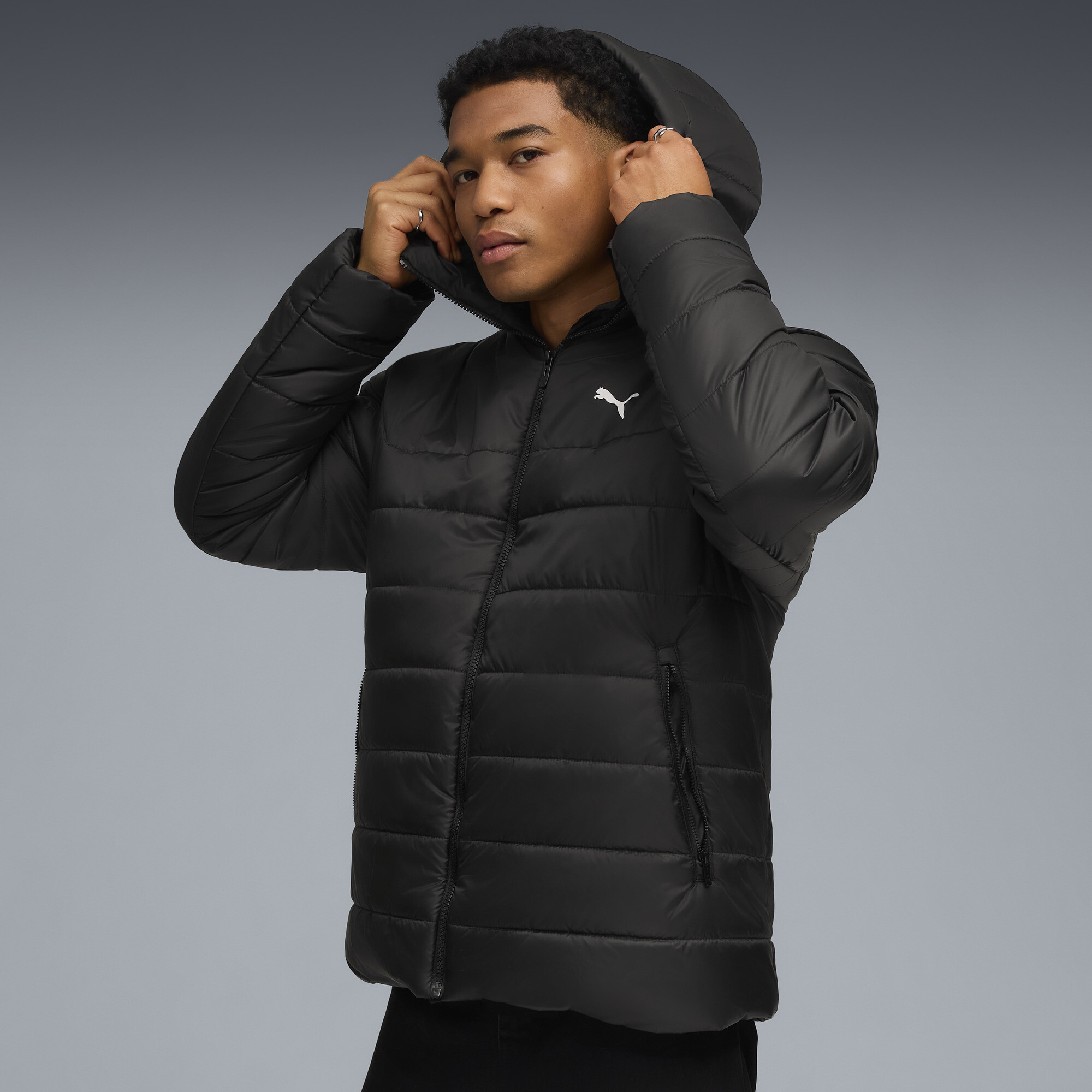 Chaqueta acolchada con capucha Essentials para hombre