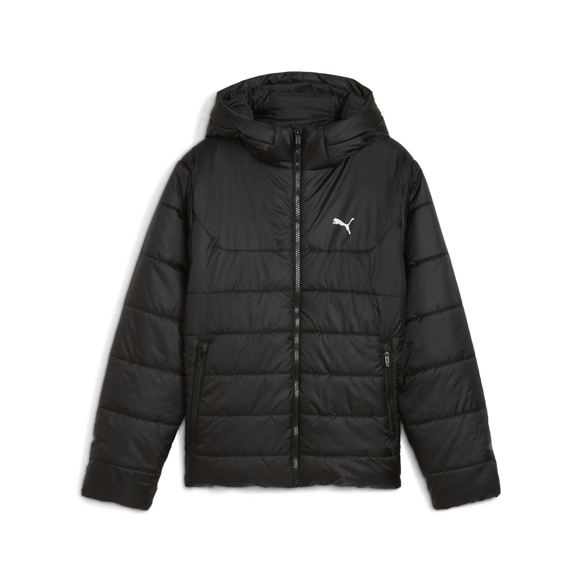PUMA Essentials gewatteerd jack met capuchon, Zwart, Maat 5-6Y thumbnail 3