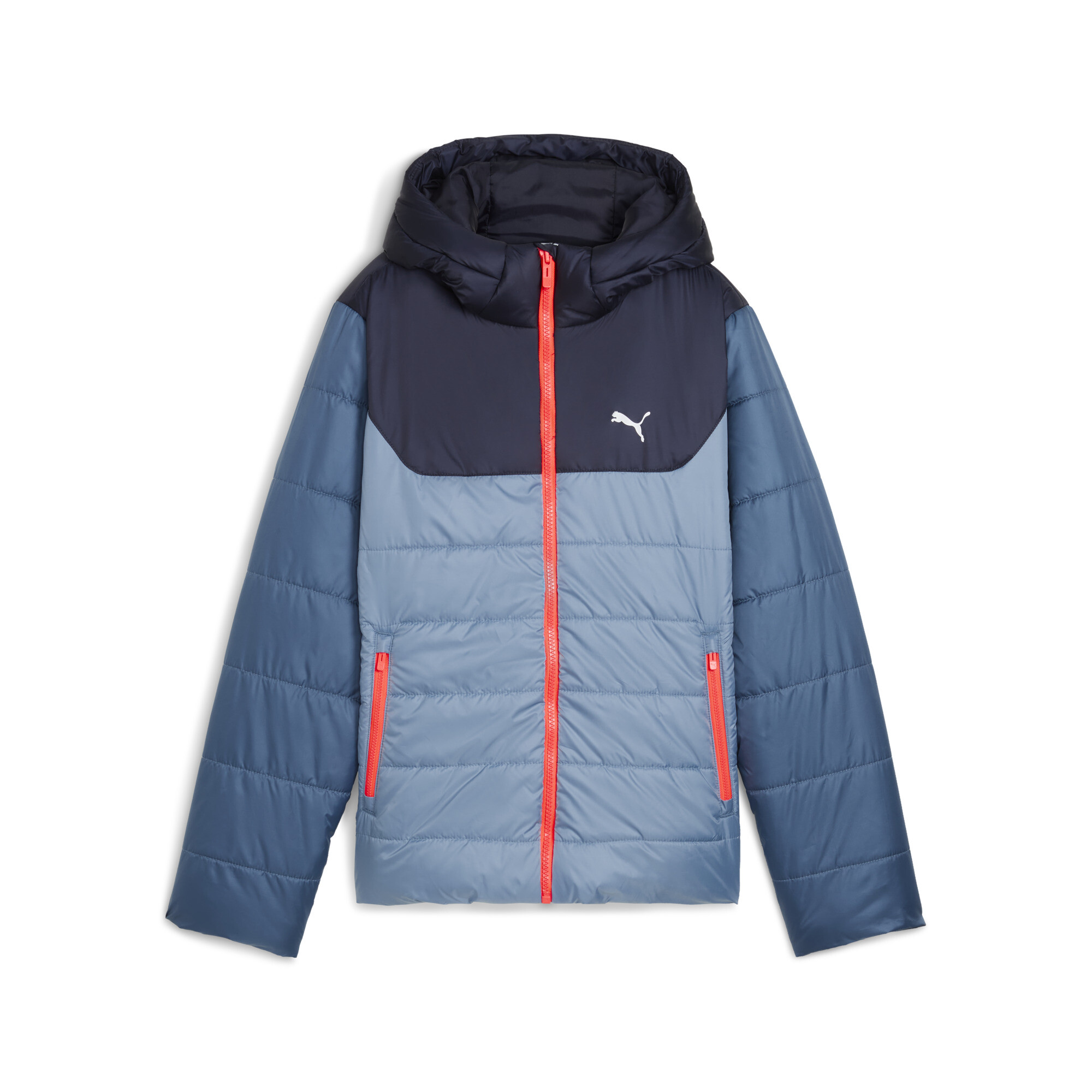 PUMA Essentials gewatteerd jack met capuchon, Blauw, Maat 11-12Y thumbnail 3