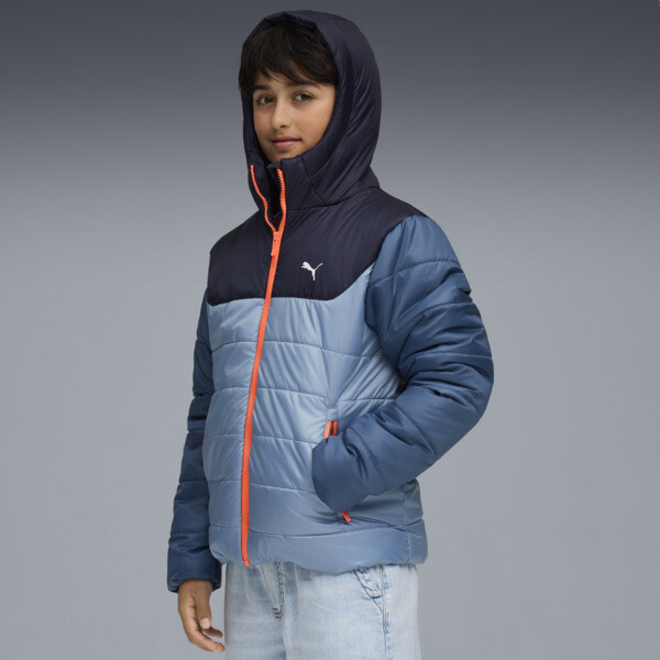Campera PUMA acolchada con capucha Essentials juvenil En Cool Azul