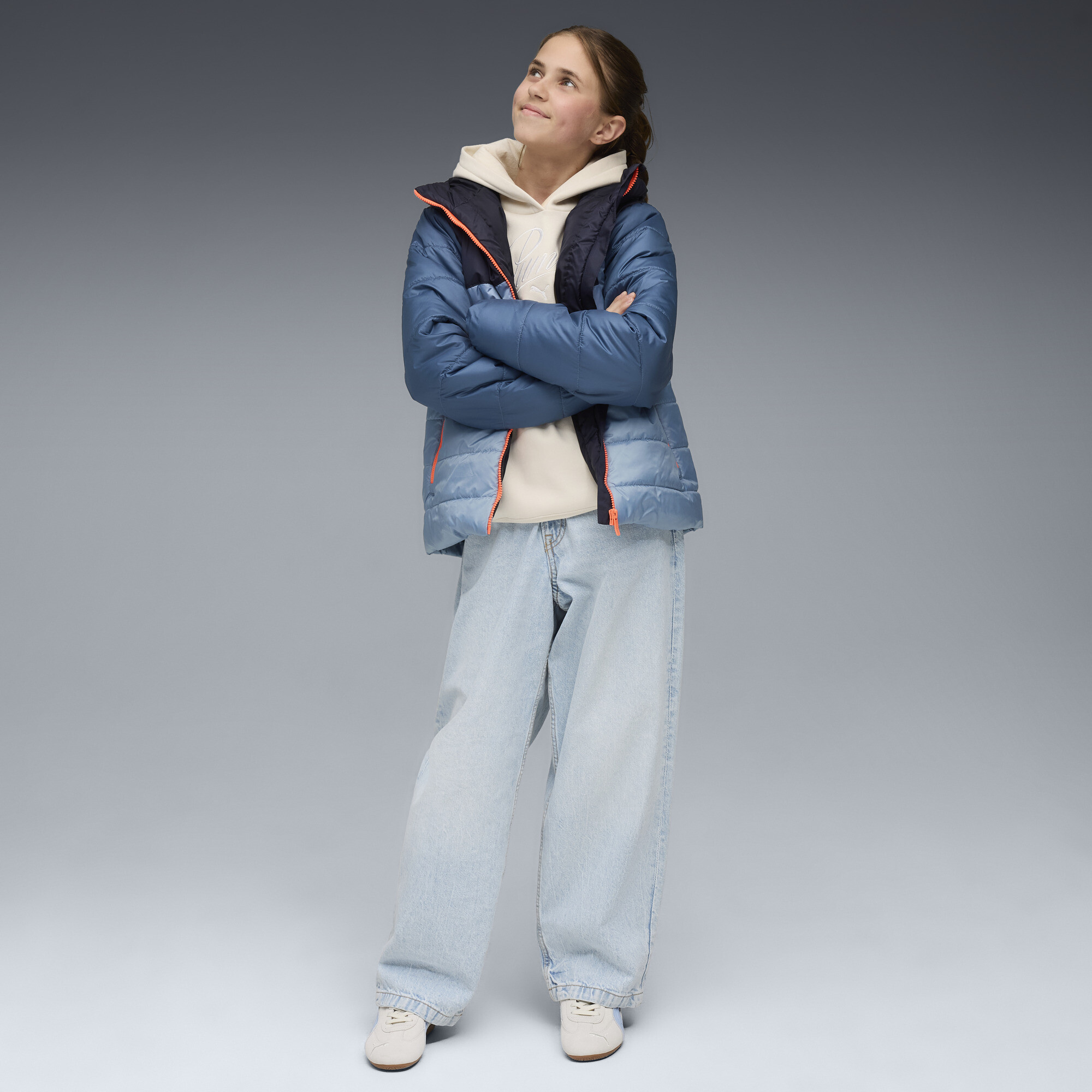 PUMA Essentials gewatteerd jack met capuchon, Blauw, Maat 11-12Y thumbnail 5