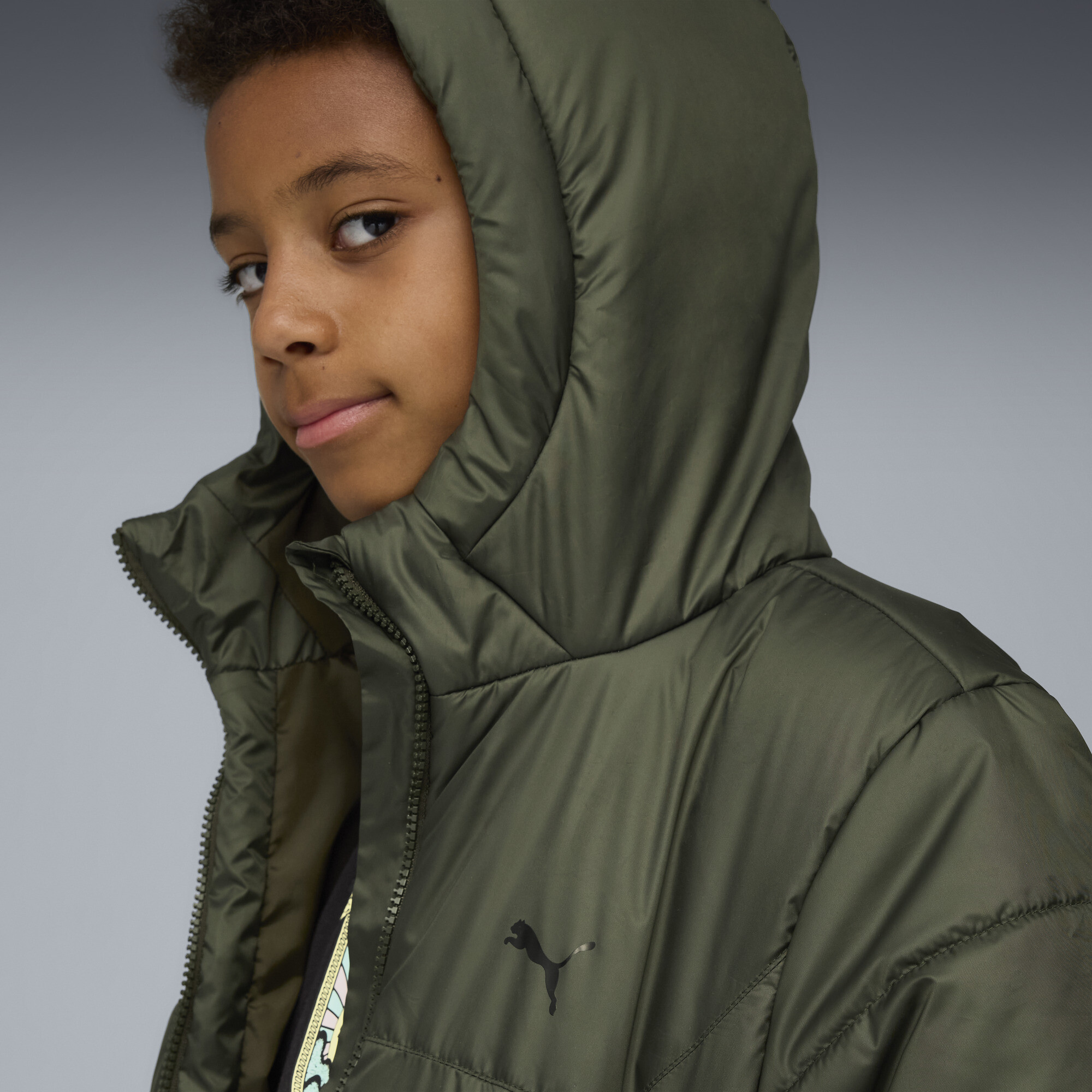 PUMA Essentials gewatteerd jack met capuchon, Maat 13-14Y thumbnail 6