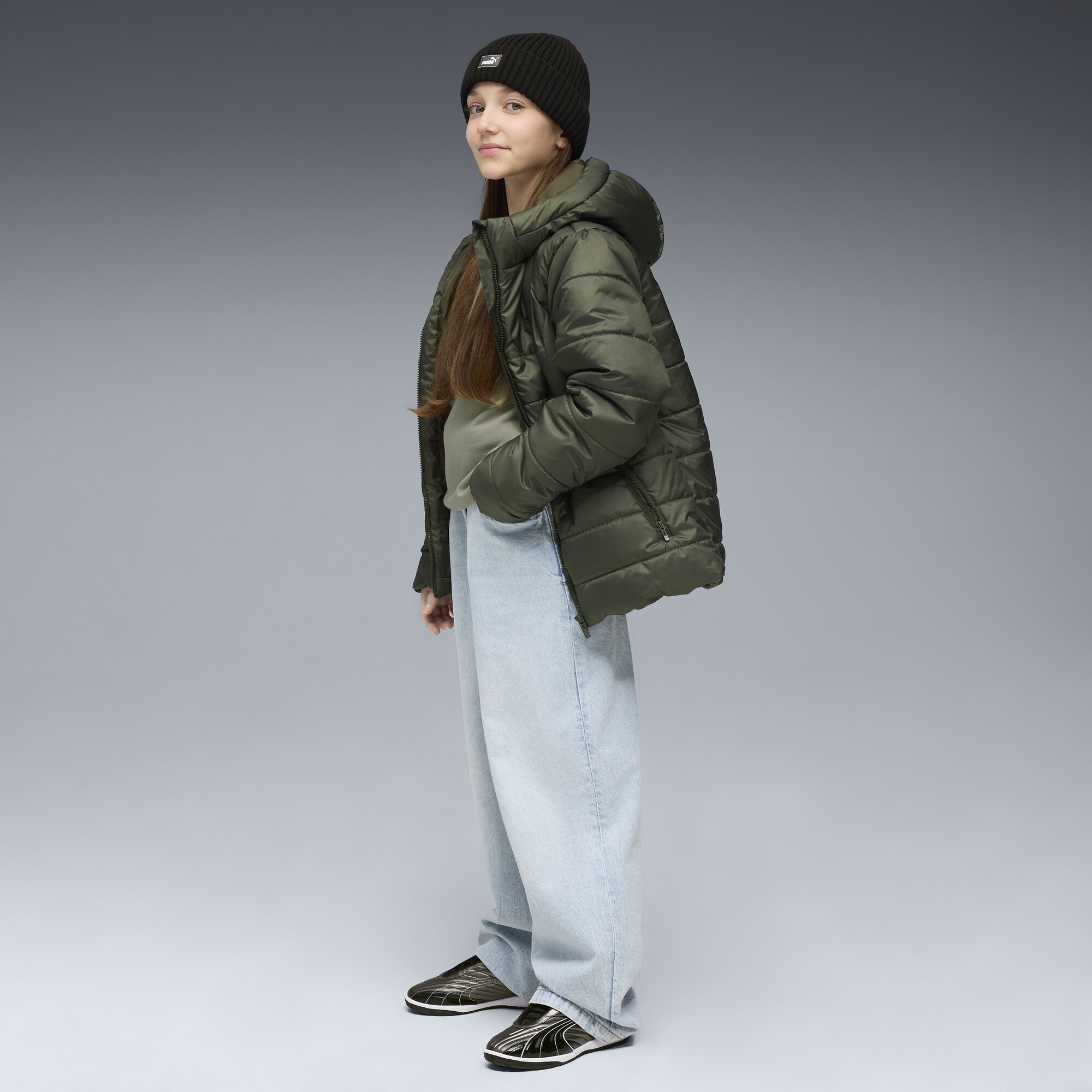 PUMA Essentials gewatteerd jack met capuchon, Maat 13-14Y thumbnail 5