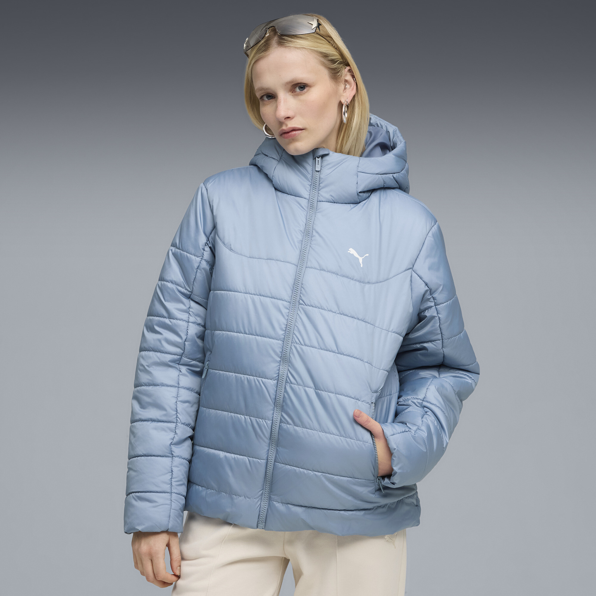 ボディ・フェイスケア 23e Куртка Essentials Hooded Padded Jacket Women | Цвет: Синий | Cool