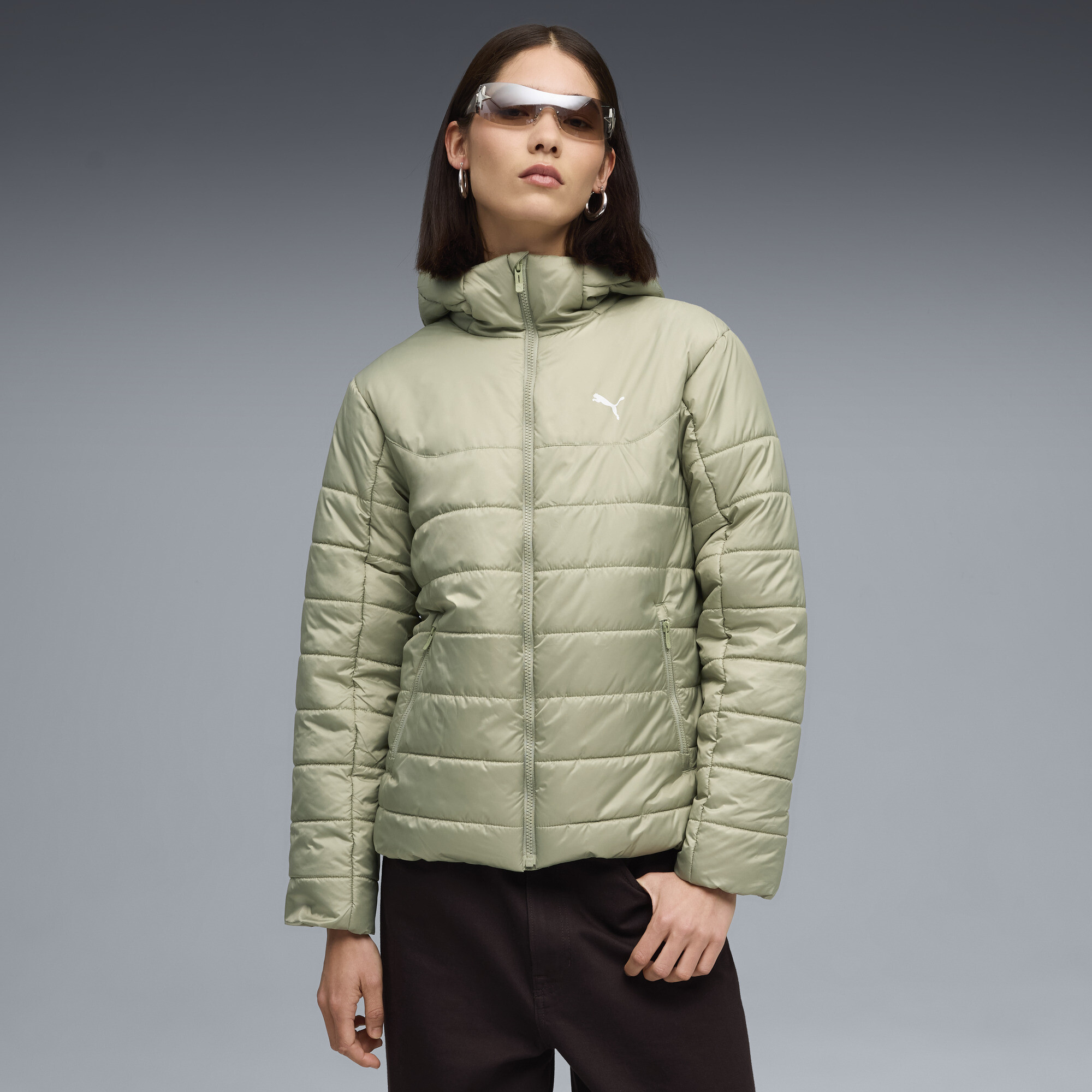 Куртка Essentials Hooded Padded Jacket Women | Цвет: Зеленый | Lux