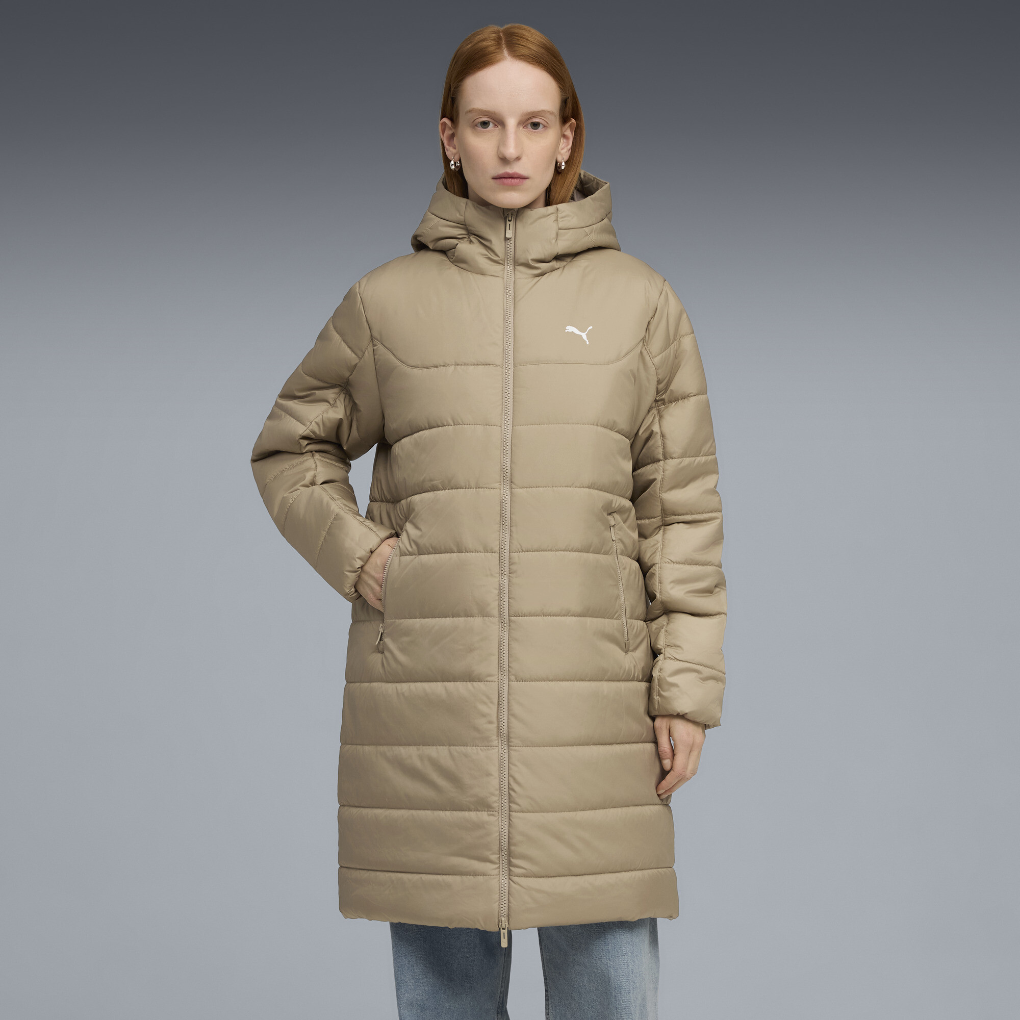 Куртка Essentials Hooded Padded Parka Women | Цвет: Бежевый | Ice