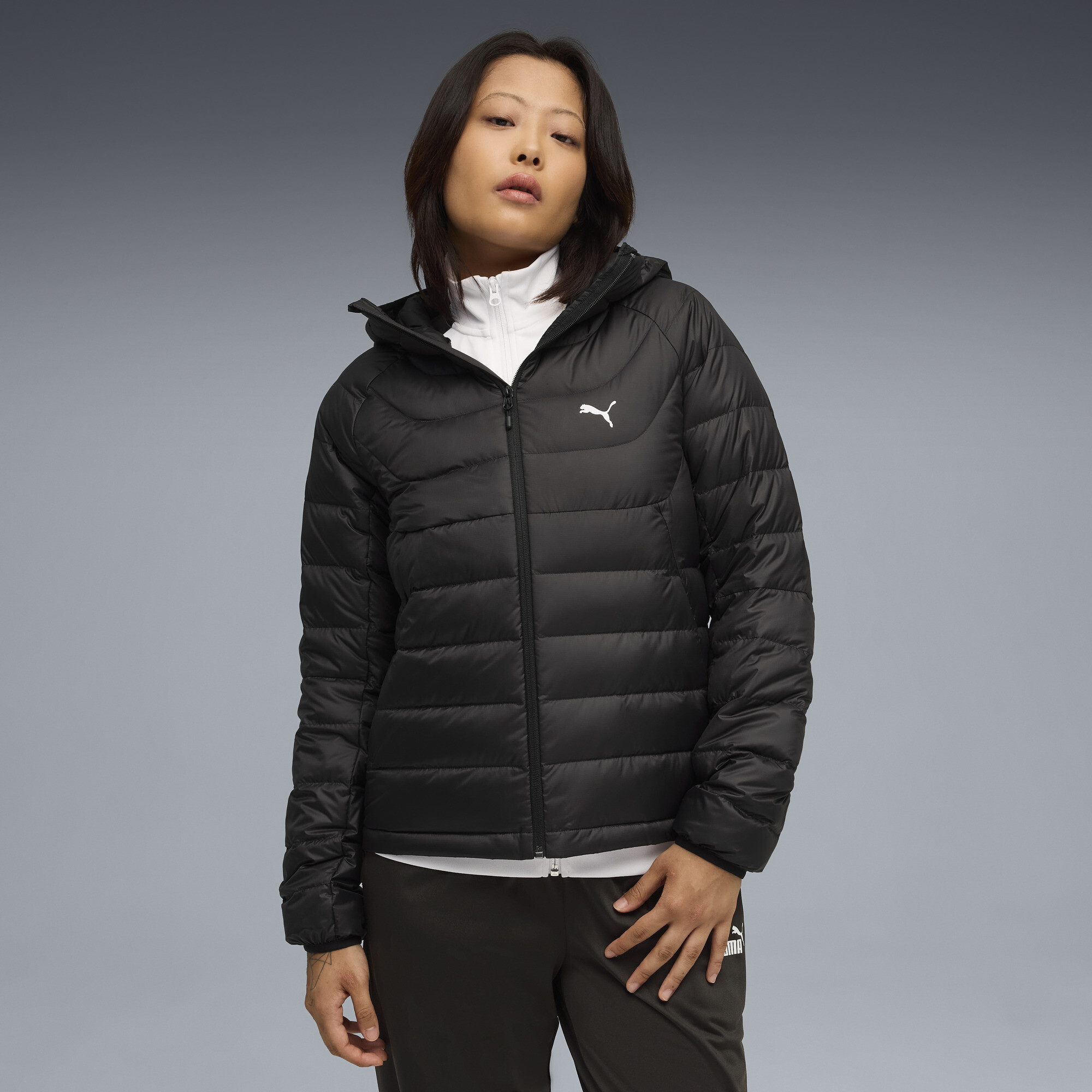 Puma Packlite Hooded Down Jacket Women In Black