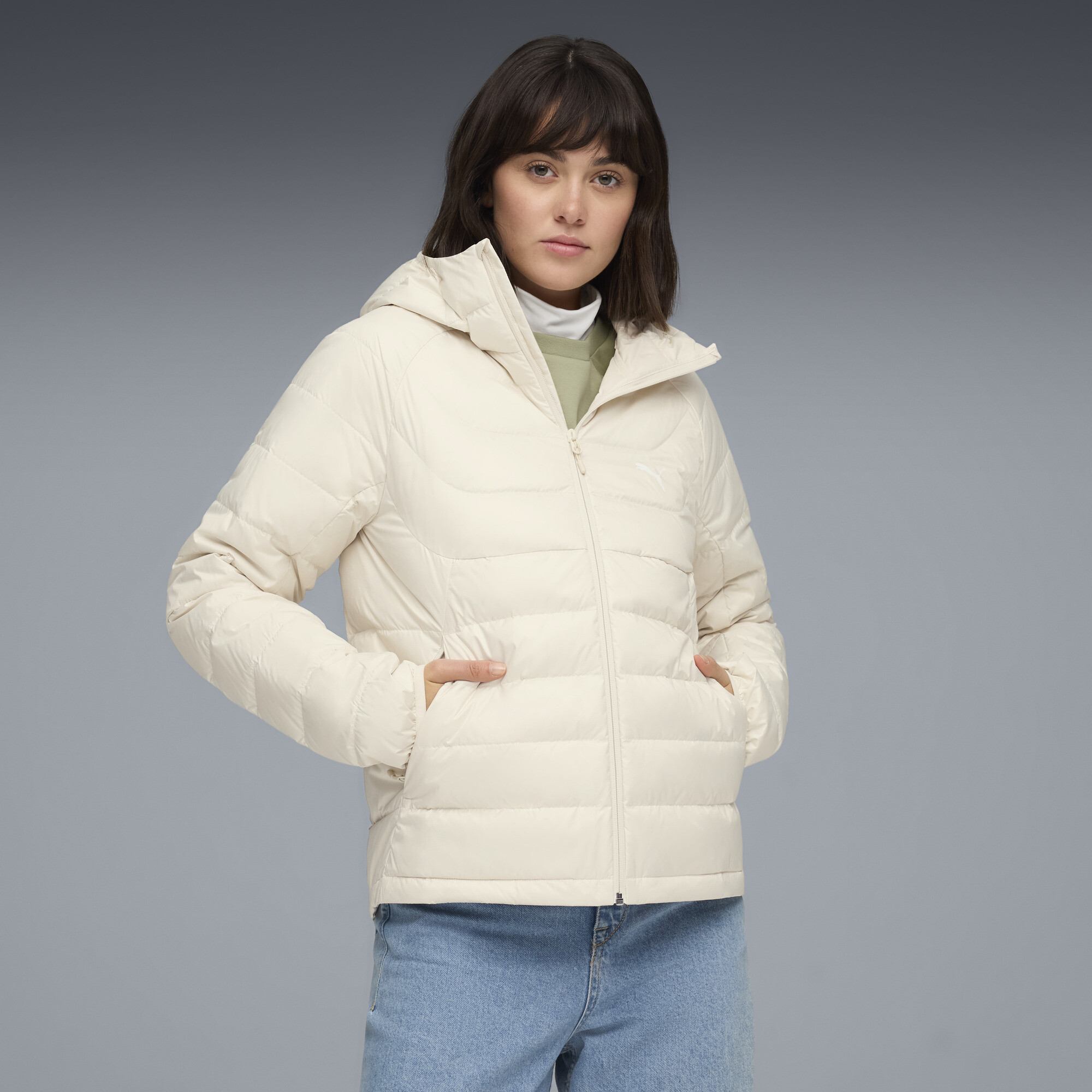 Пуховик PACKLITE Hooded Down Jacket Women | Цвет: Белый | Alpine