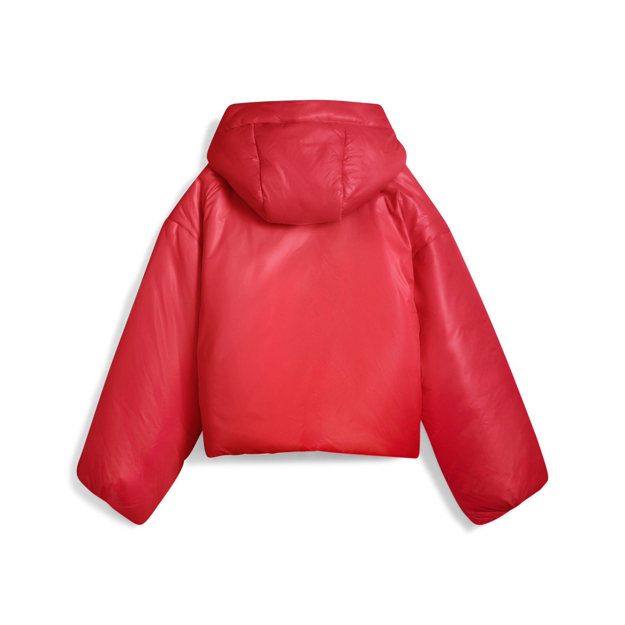 PUMA Wardrobe Essentials glanzende gewatteerde jas met capuchon voor Dames, Rood, Maat S thumbnail 2