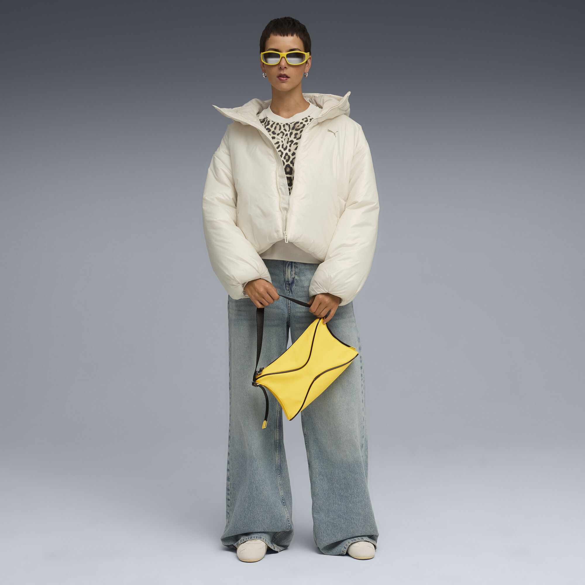 PUMA Wardrobe Essentials glanzende gewatteerde jas met capuchon voor Dames, Maat L thumbnail 6