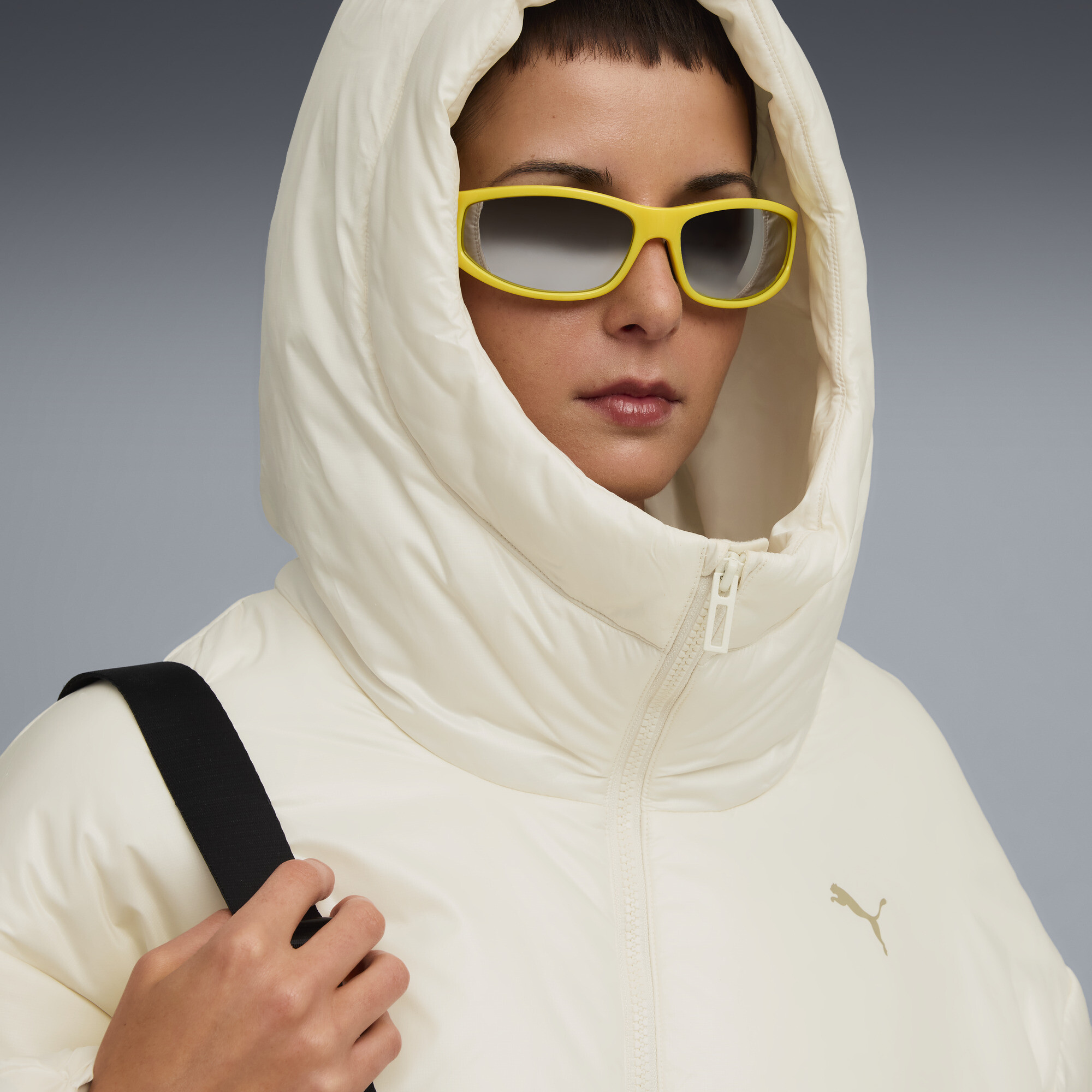 PUMA Wardrobe Essentials glanzende gewatteerde jas met capuchon voor Dames, Maat L thumbnail 4