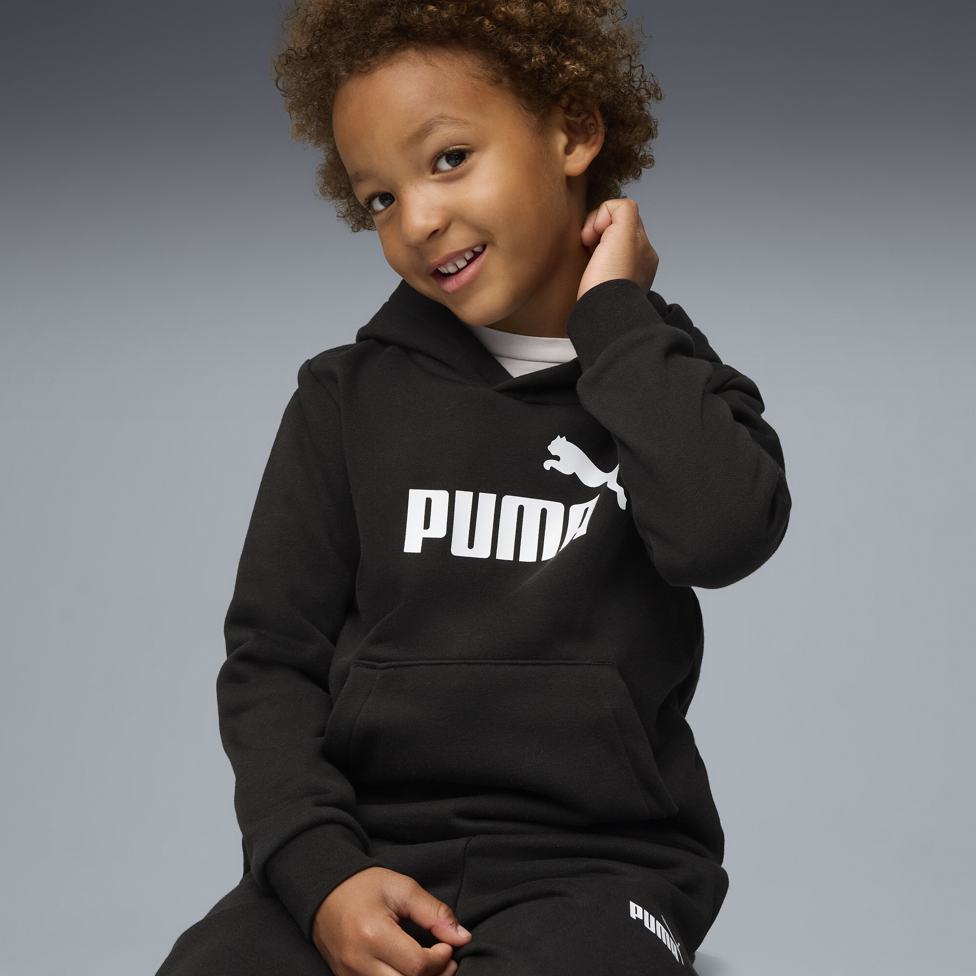 PUMA Essentials No.1 Logo joggingpak, Zwart, Maat 6-7Y thumbnail 6