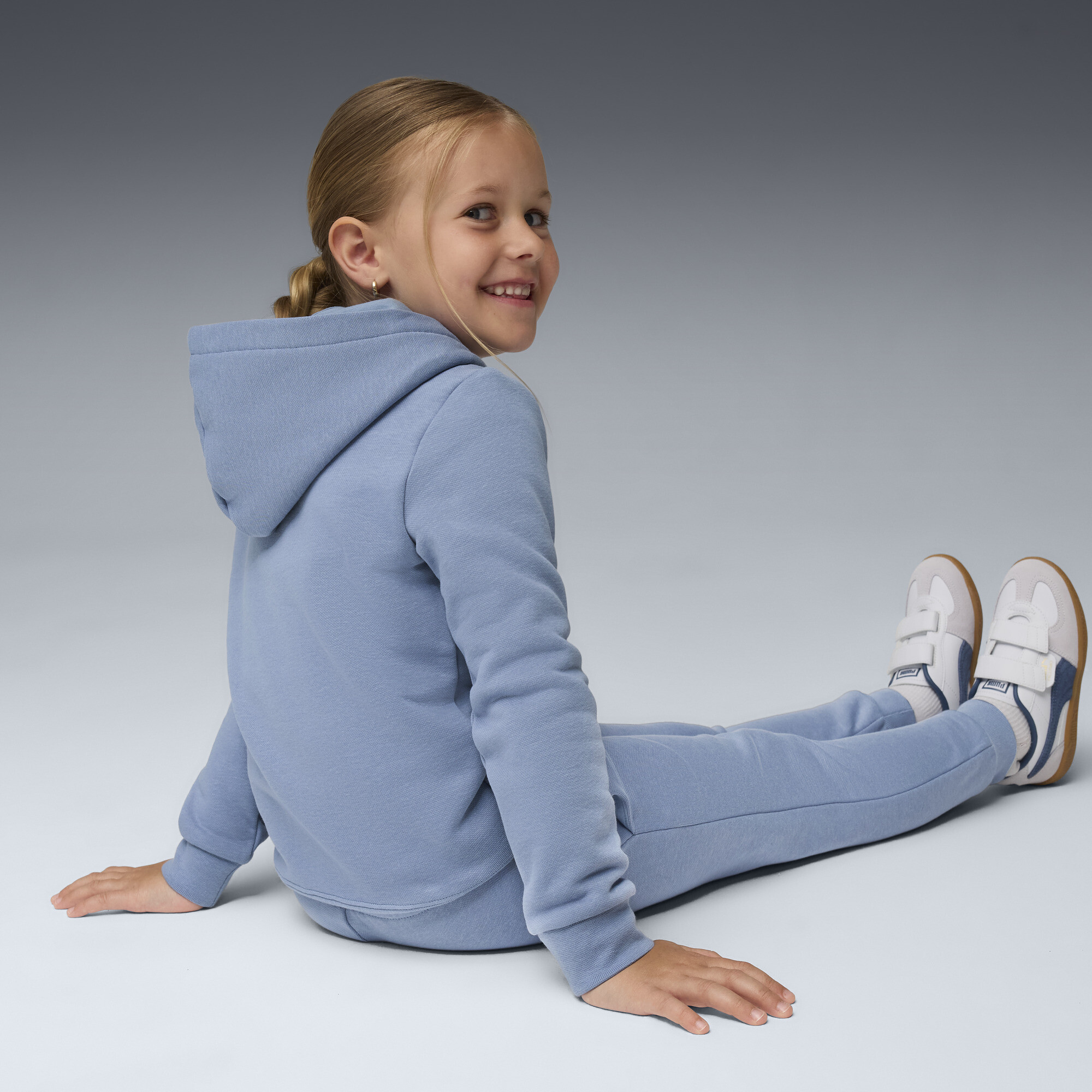 PUMA Essentials No.1 Logo joggingpak, Blauw, Maat 6-7Y thumbnail 4