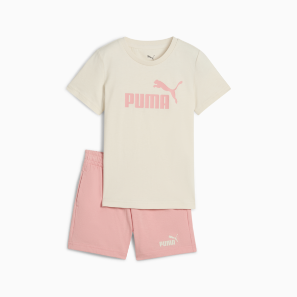 Essentials No.1 Logo Tee and Shorts Set Kids, Alpine Snow-Pink Fruit, large-MEX