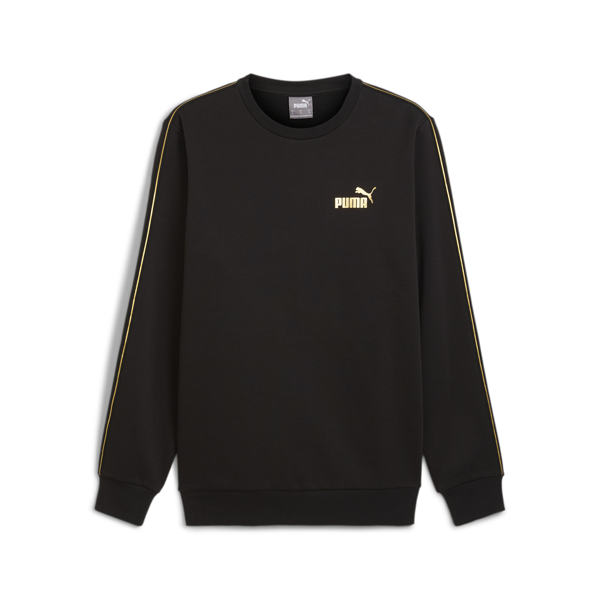 Men's Puma ESS TAPE MINIMAL GOLD Crew, Black, Size XXL, Clothing