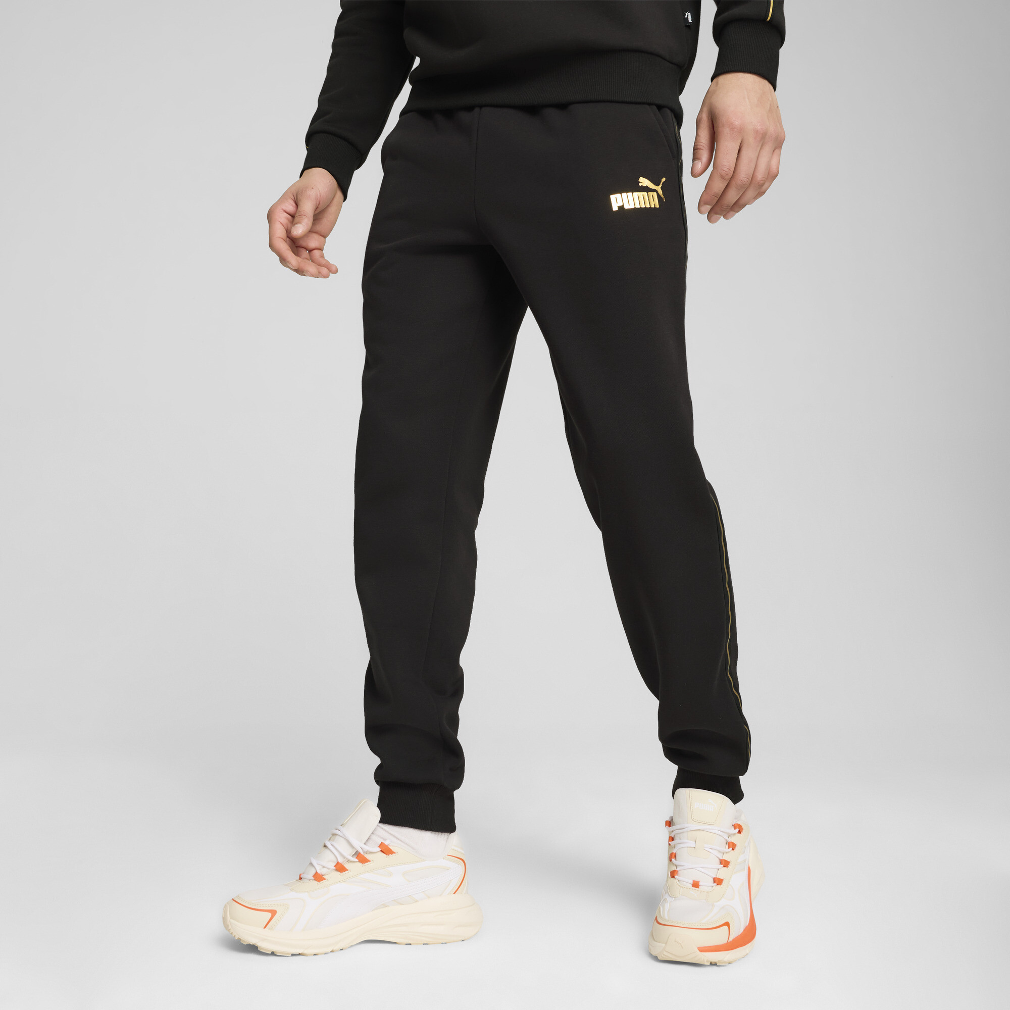 Men's Puma MINIMAL GOLD Sweatpants, Black, Size XXL, Clothing