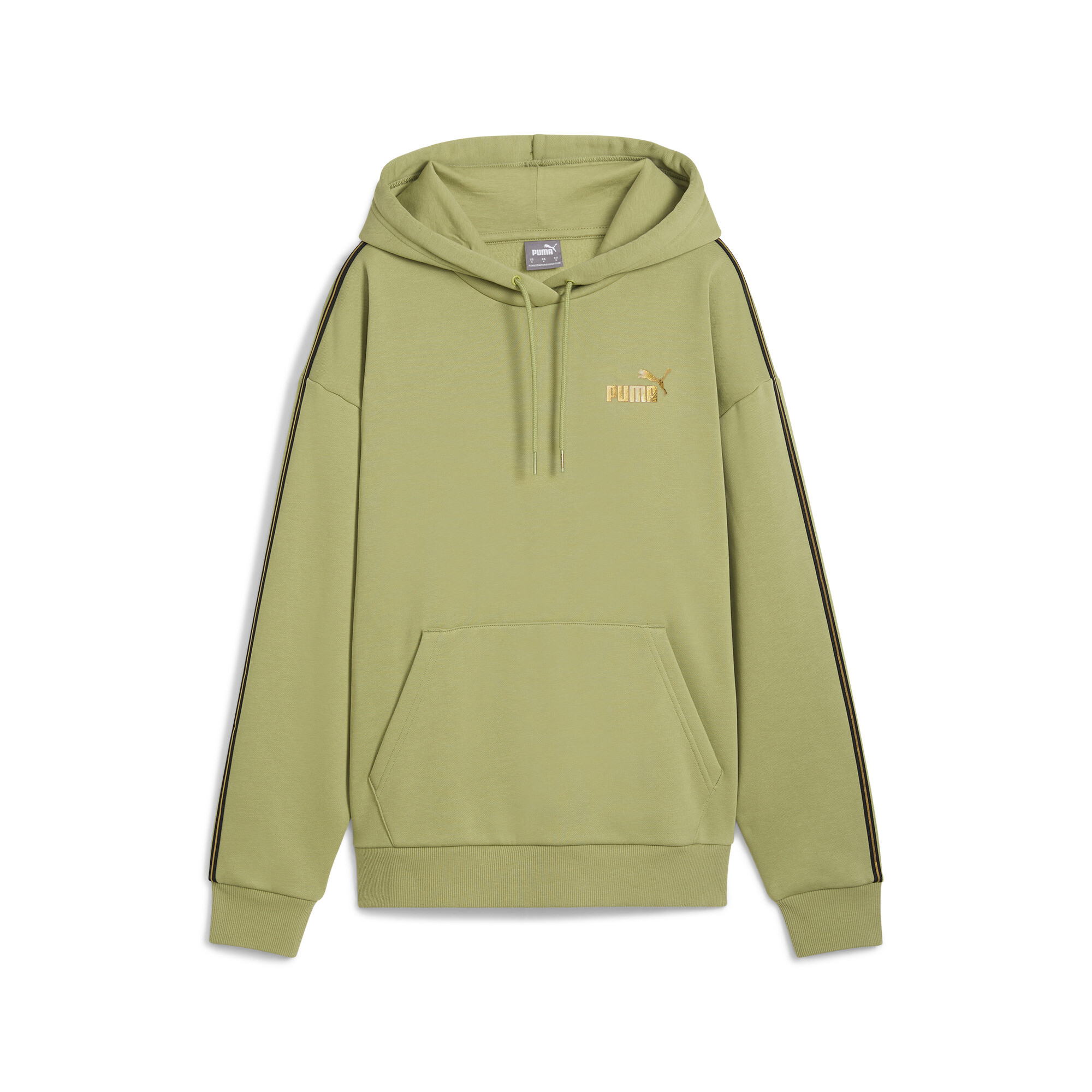 Women's Puma ESS TAPE MINIMAL GOLD Hoodie, Green, Size XL, Clothing