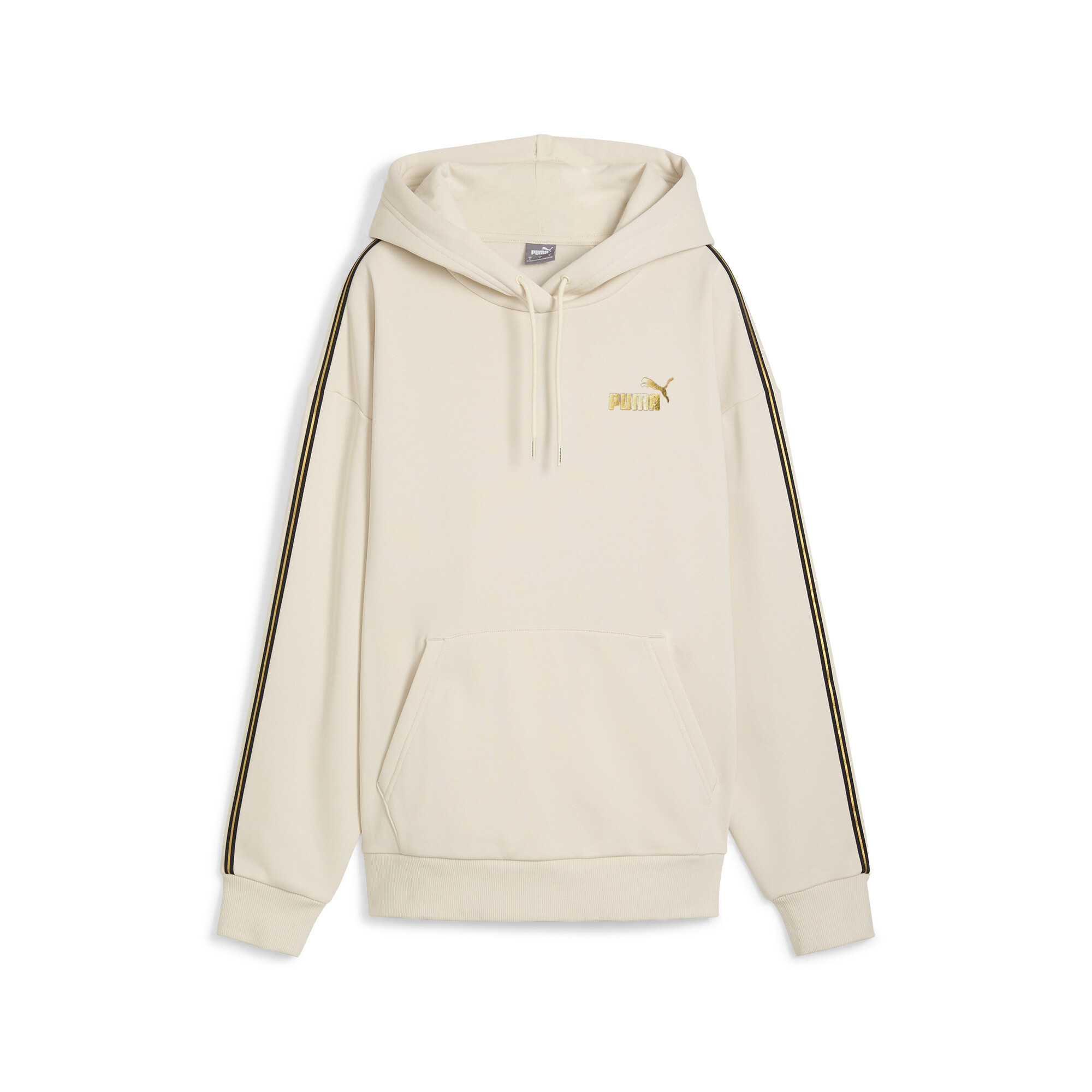 Women's Puma ESS TAPE MINIMAL GOLD Hoodie, White, Size S, Clothing