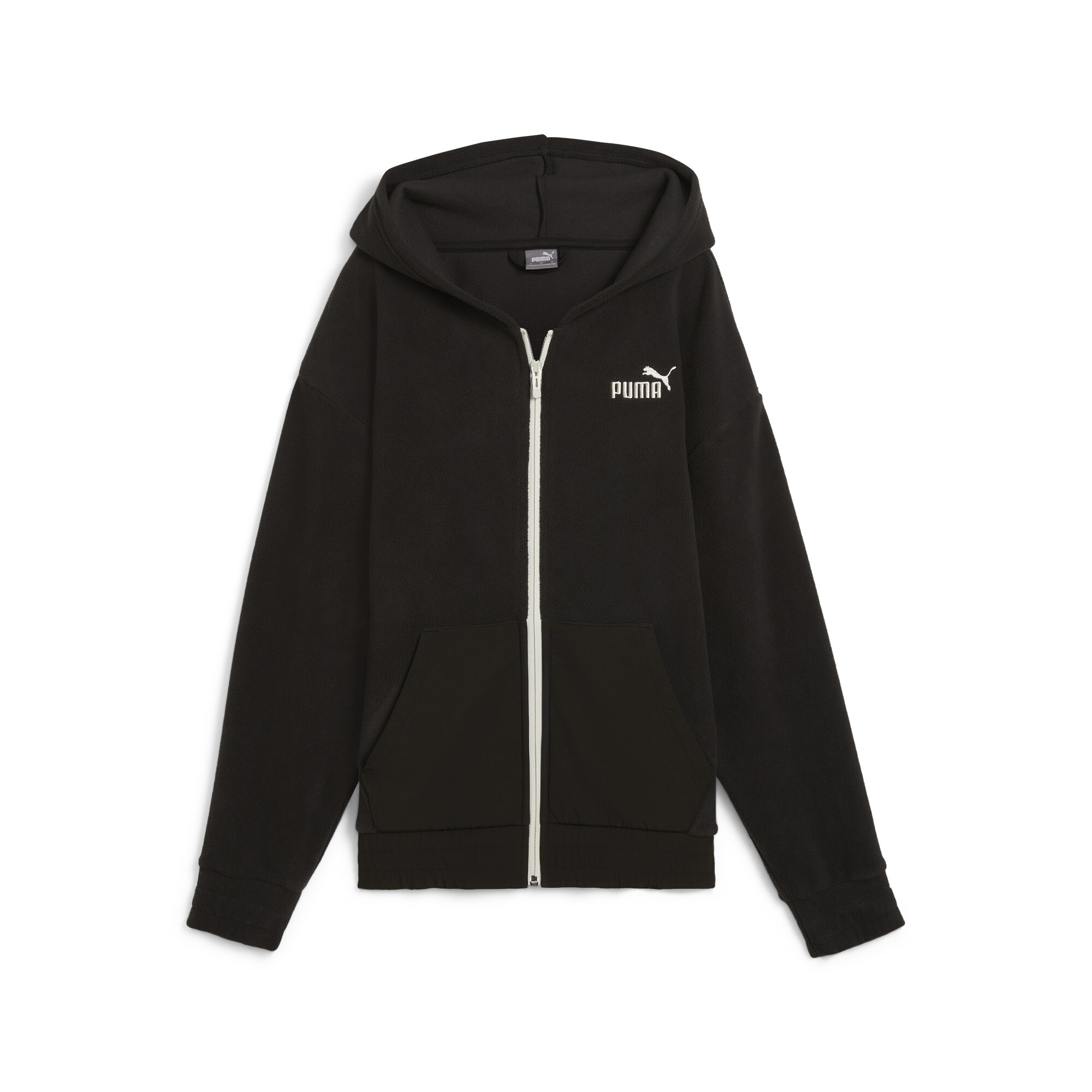 Women's Puma ESS ELEVATED Full-Zip Hoodie, Black, Size M, Clothing