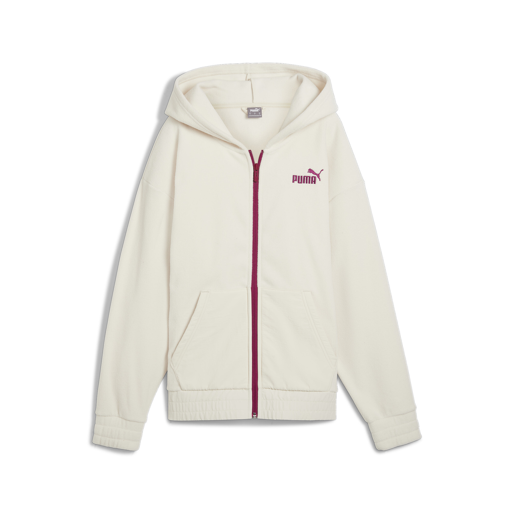 Women's Puma ESS ELEVATED Full-Zip Hoodie, White, Size L, Clothing