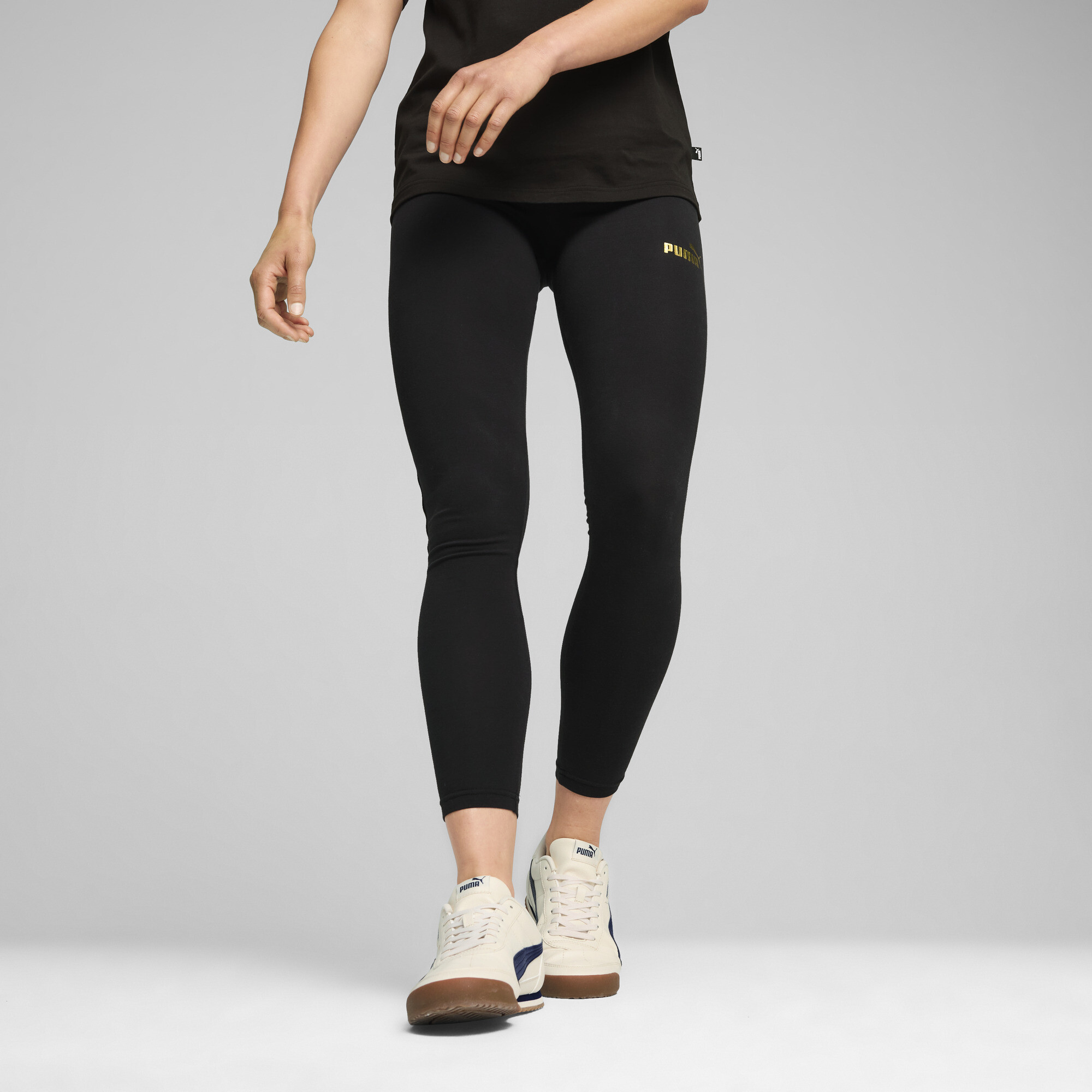 Women's Puma ESS MINIMAL GOLD Leggings, Black, Size S, Clothing