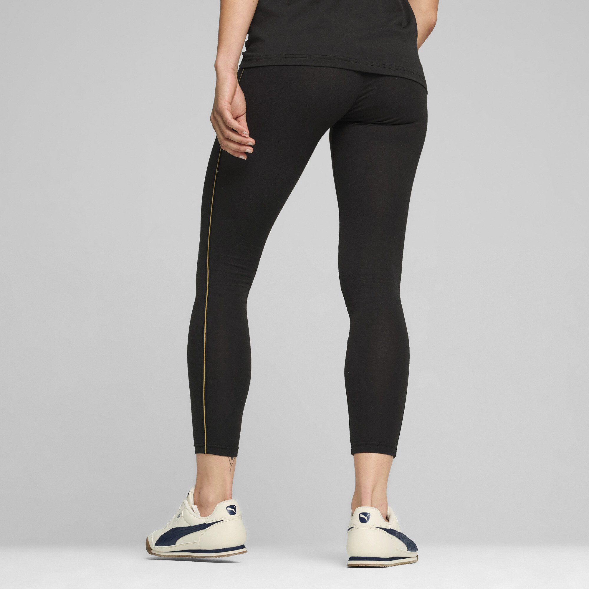 Women's Puma ESS MINIMAL GOLD Leggings, Black, Size S, Clothing