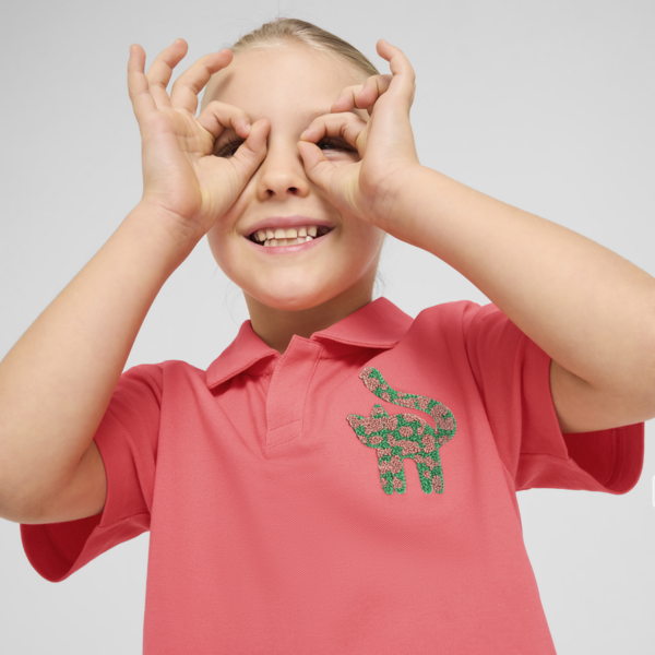 Cats Club Pique Polo Kids, Peach Frost, large-ZAF