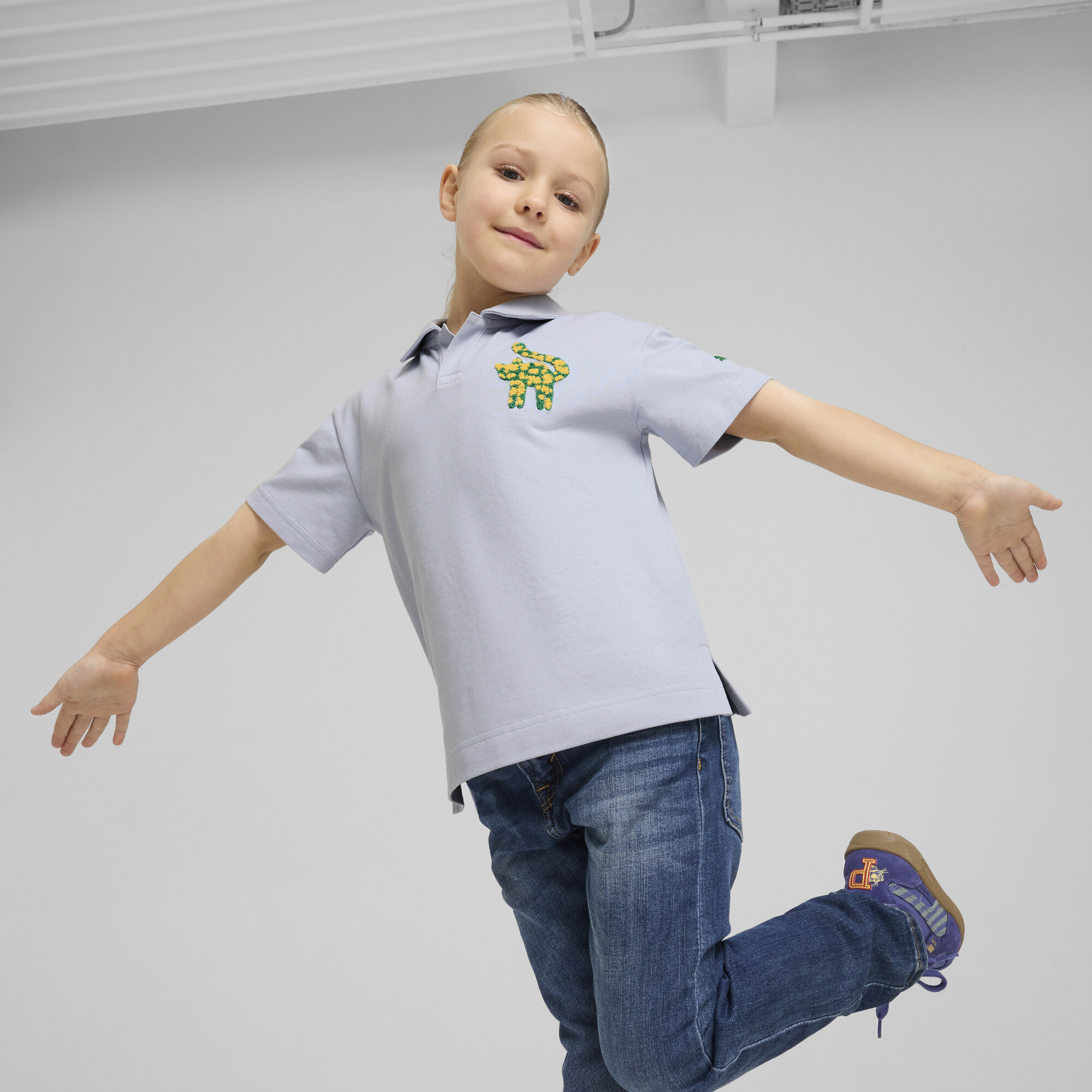 Puma Cats Club Pique-Poloshirt Kinder | Mit Print | Cool Weather | Größe: 4-5Y