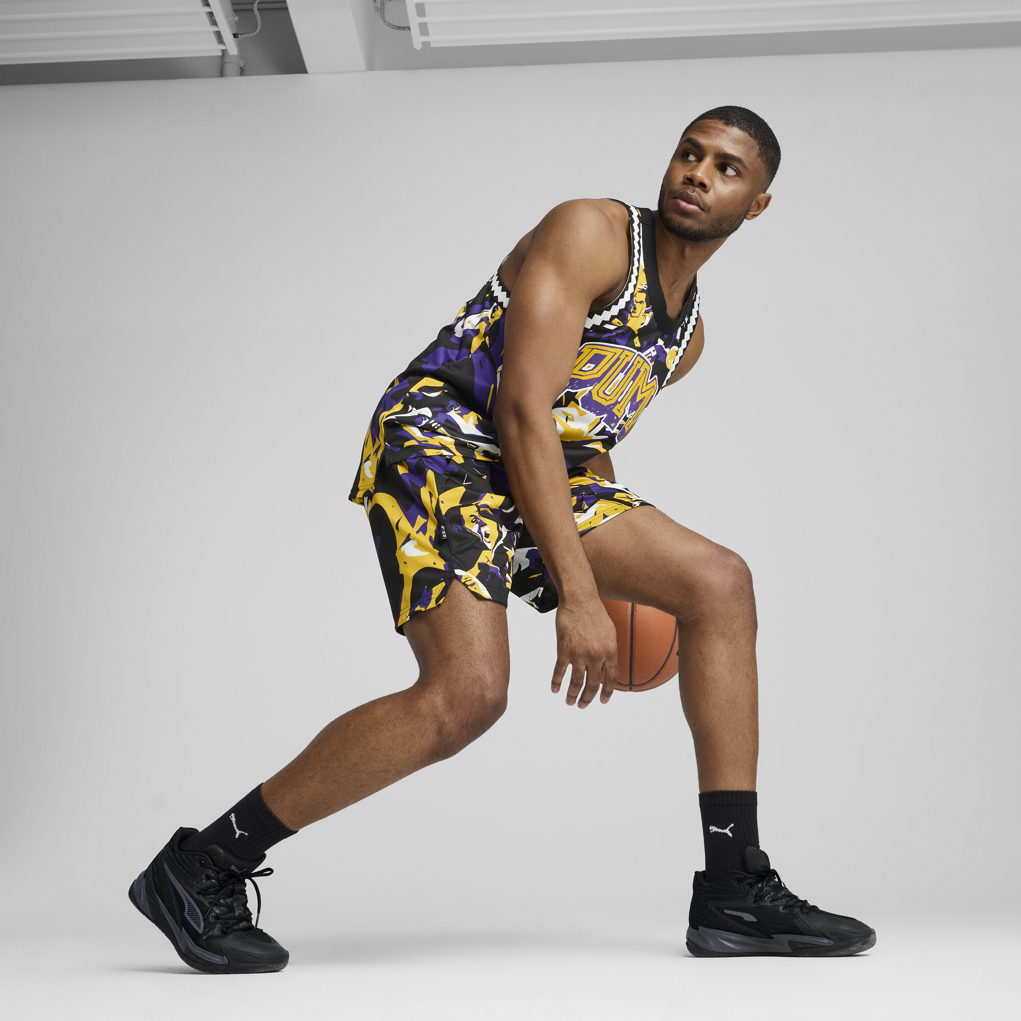 PUMA Rival Rage All-Over short met print voor Heren, Grijs