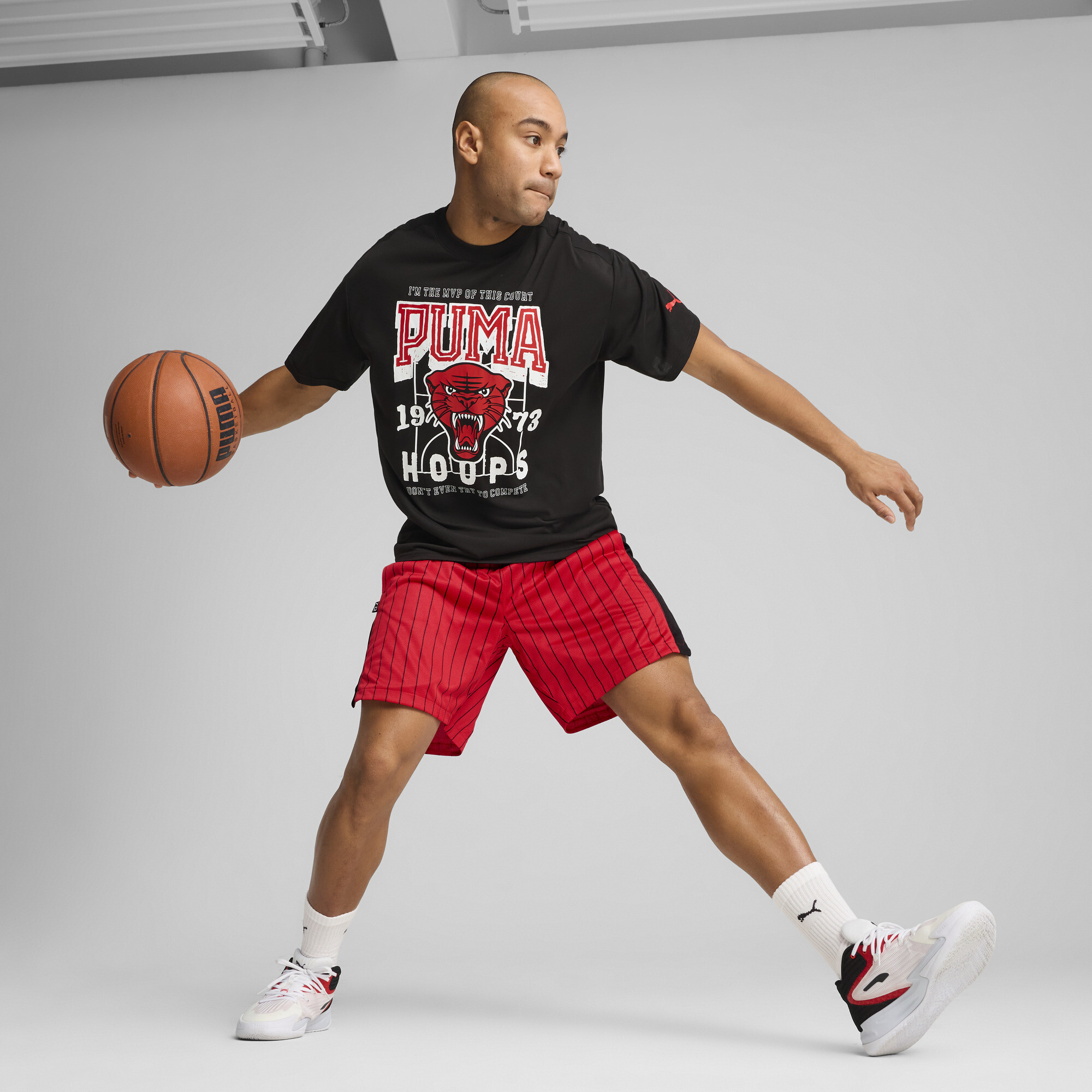 PUMA Rival Rage basketbal-T-shirt voor Heren, Zwart, Maat XS thumbnail 4