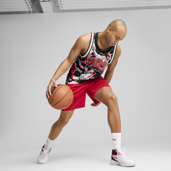 Shorts estampados Rival Rage Heritage para hombre, For All Time Red-PUMA Black, large-MEX
