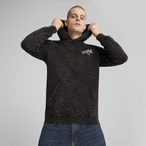 PUMA Class Washed Hoodie Men, PUMA Black, large-ZAF