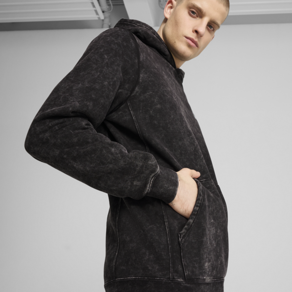 PUMA Class Washed Hoodie Men, PUMA Black, large-ZAF