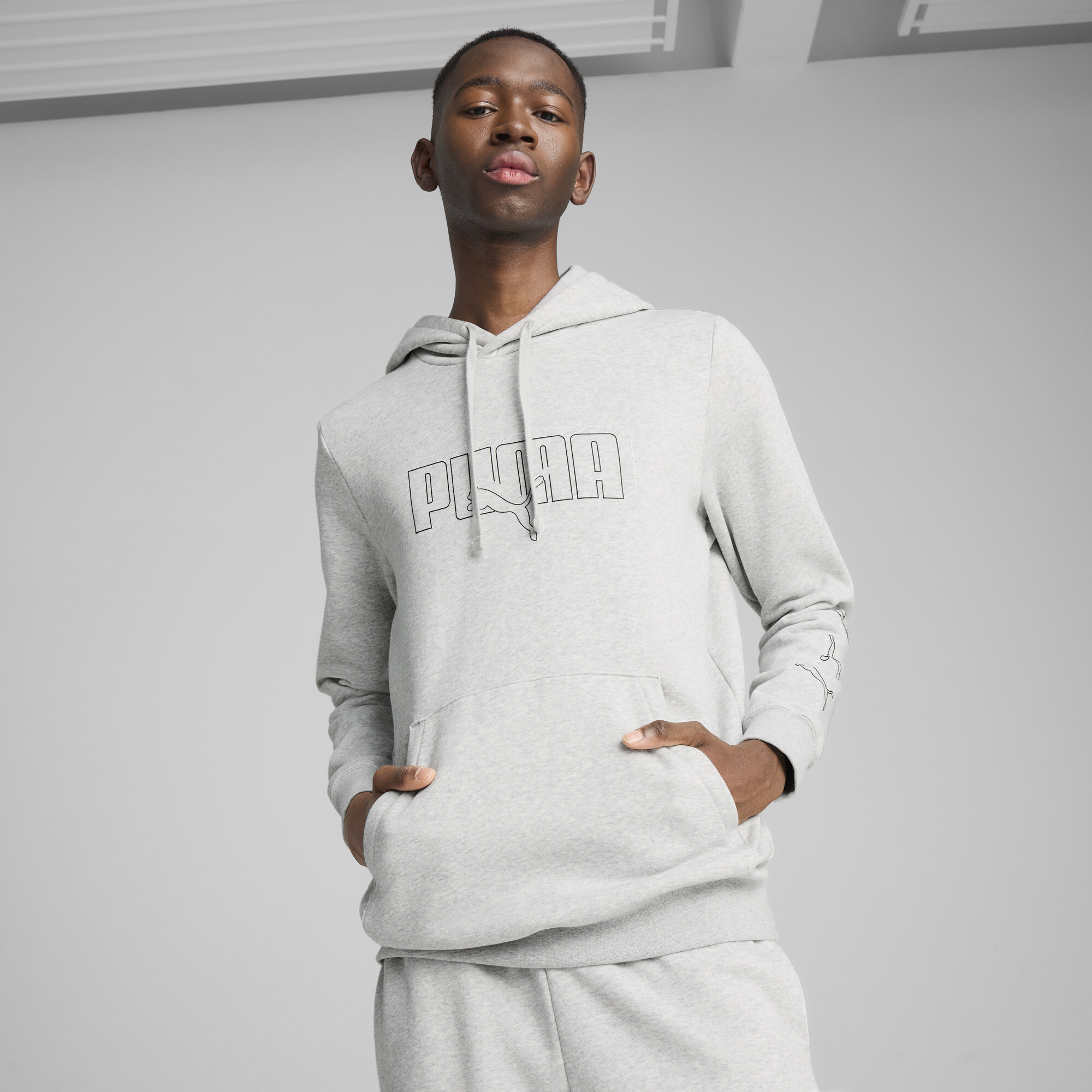 PUMA Essentials Logo Lab Men's Hoodie in Grey, Size XXL