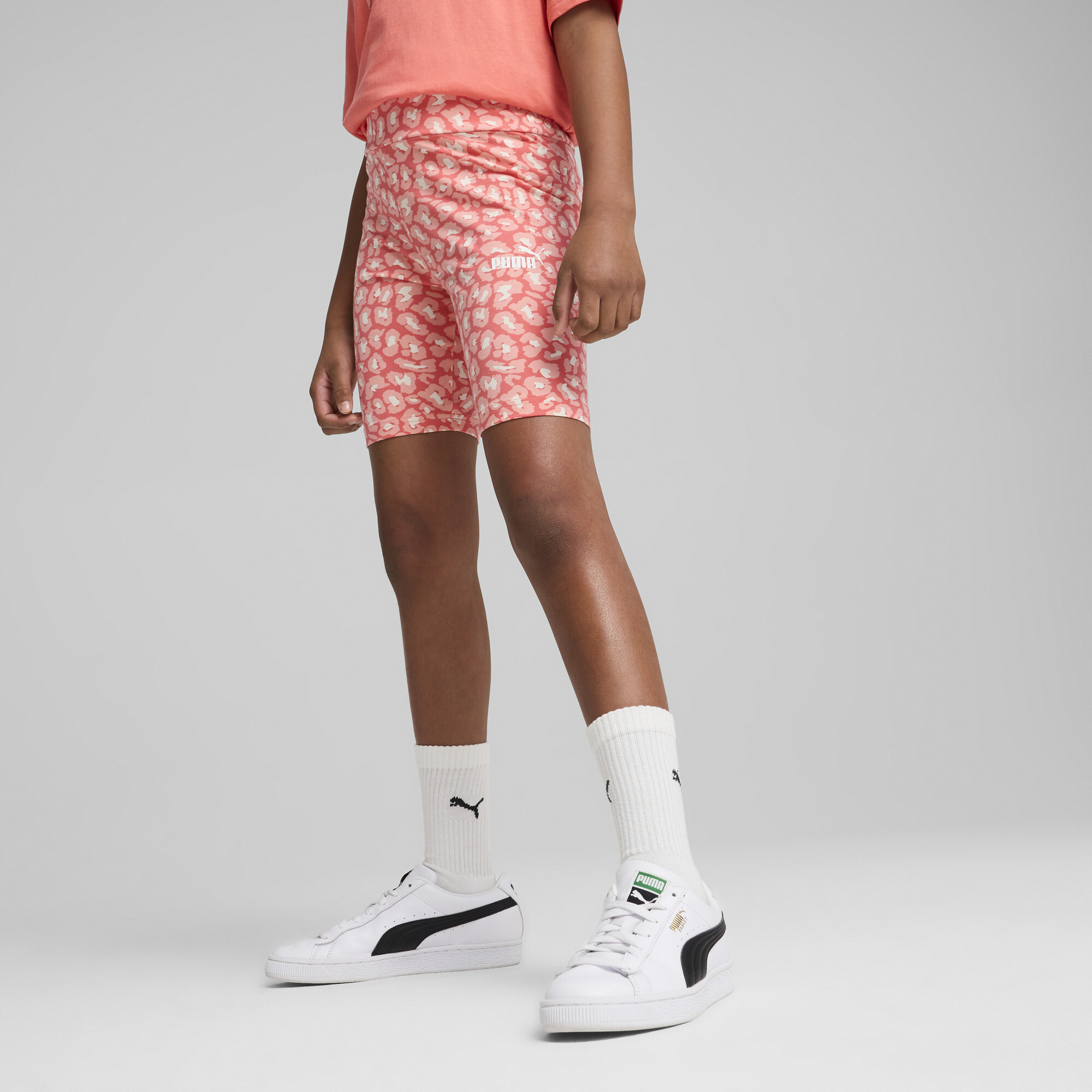 Puma Essentials+ Animal Radlerhose Teenager Für Damen Für Kinder | Mit Print | Peach Frost | Größe: 9-10Y