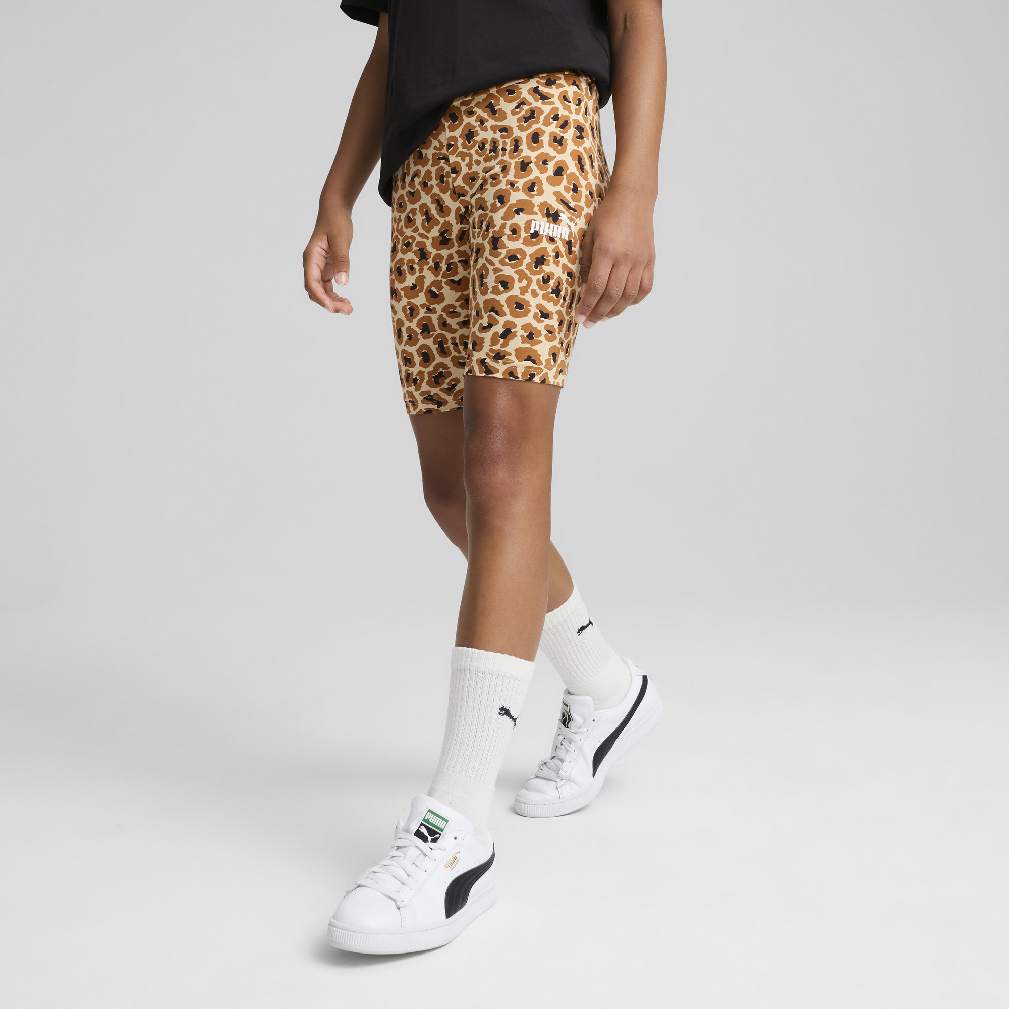 Puma Essentials+ Animal Radlerhose Teenager Für Damen Für Kinder | Mit Print | Light Sand | Größe: 15-16Y