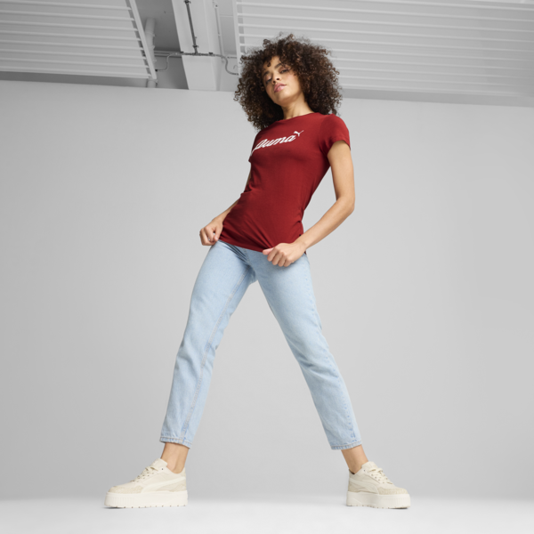 Ess Script Tee, Intense Red, large-ZAF